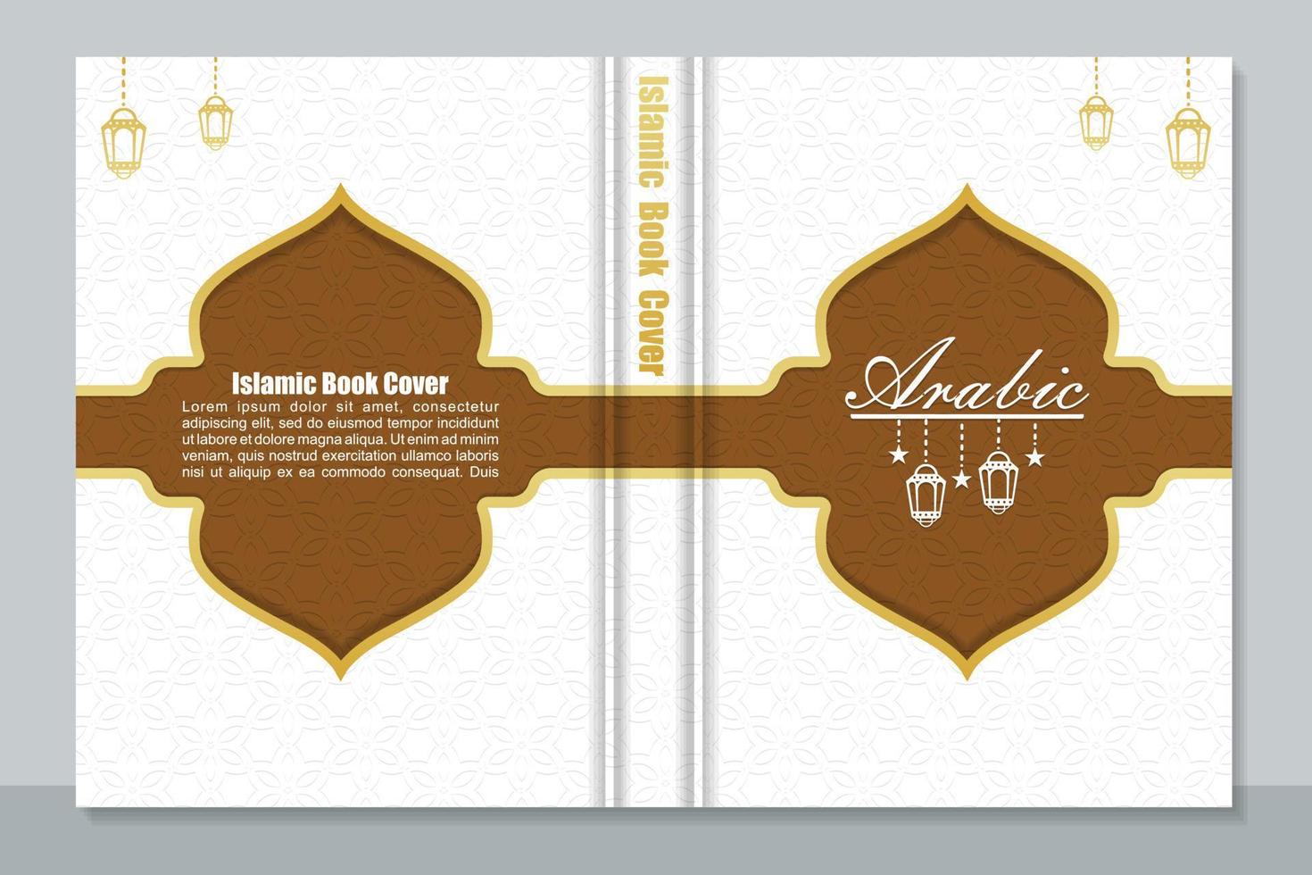 Arabic islamic style book cover design vector