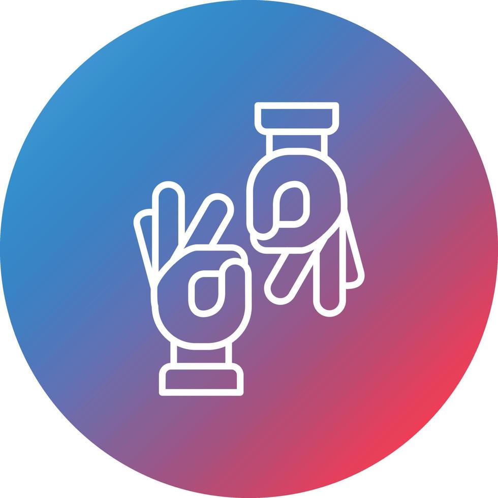 Sign Language Line Gradient Circle Background Icon vector