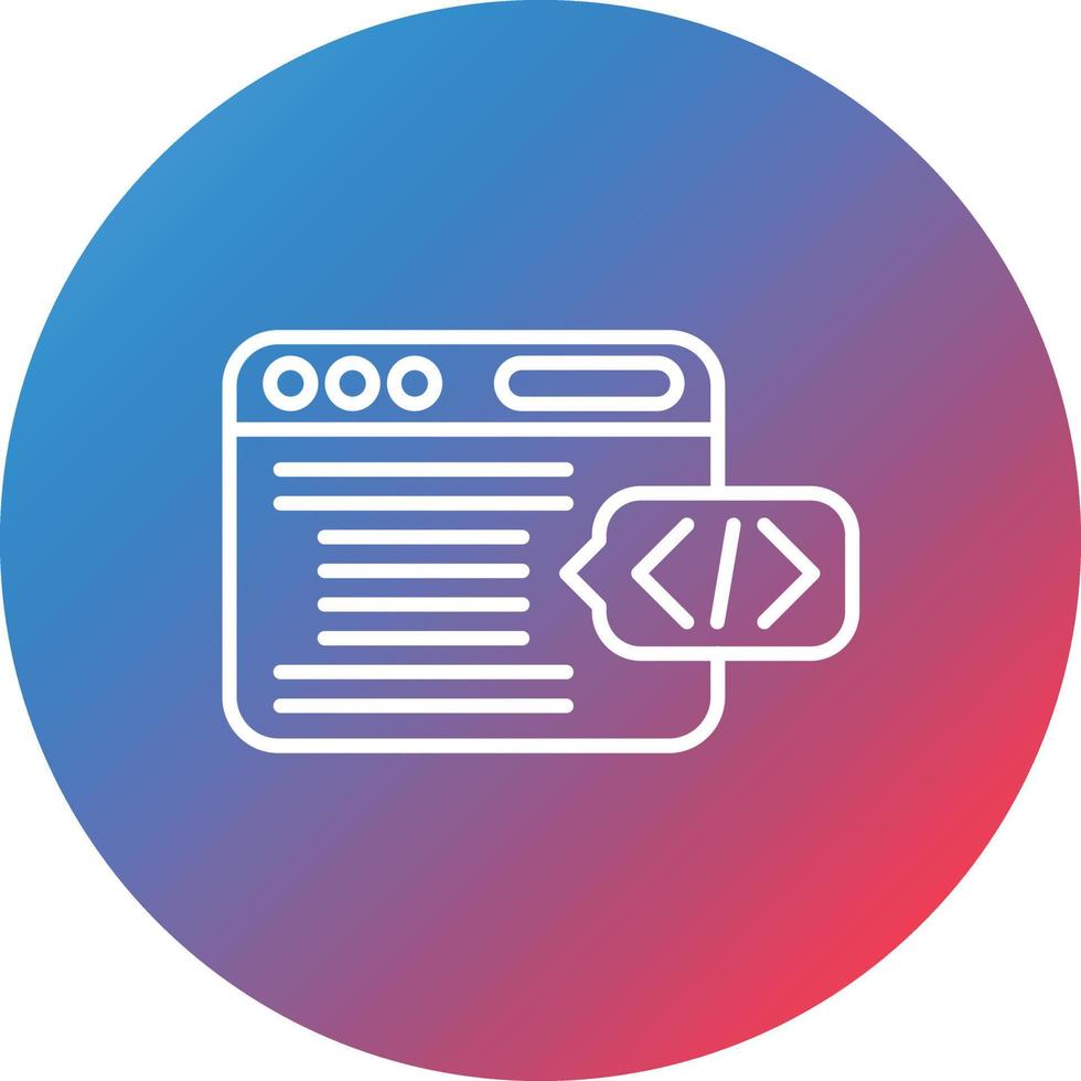 Header Code Line Gradient Circle Background Icon vector