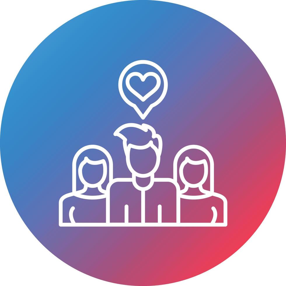 Group Feedback Line Gradient Circle Background Icon vector