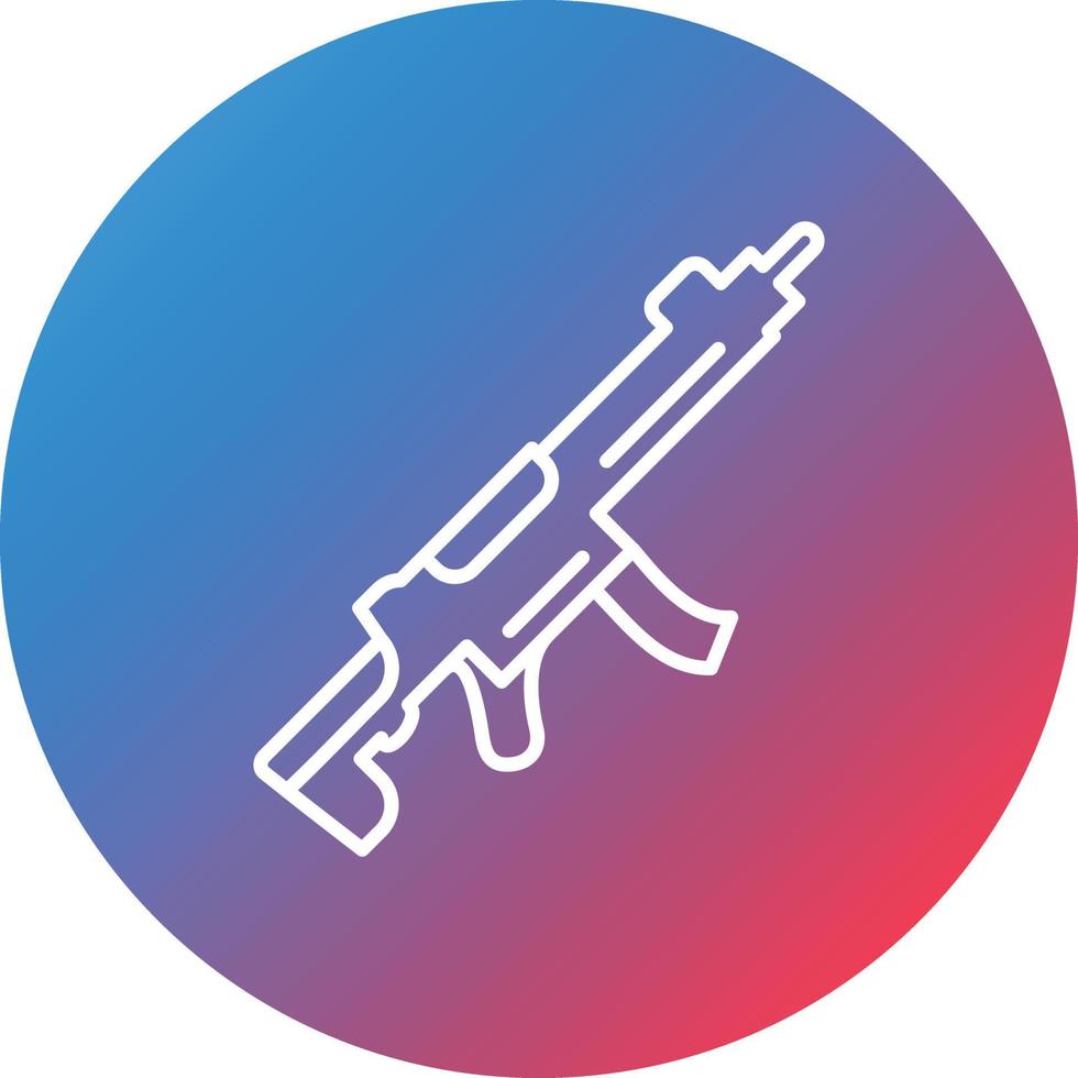 Machine Gun Line Gradient Circle Background Icon vector