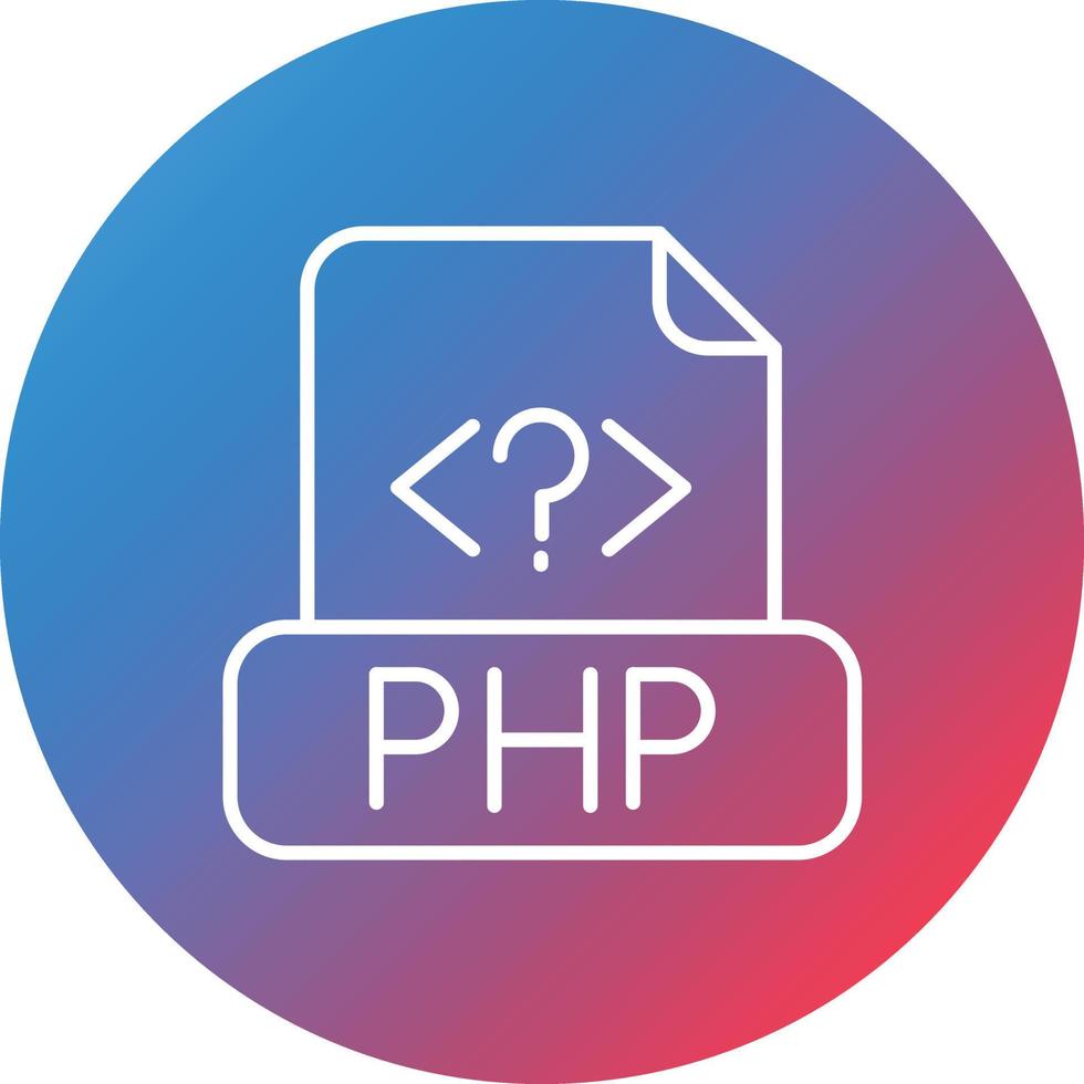 Php File Line Gradient Circle Background Icon vector