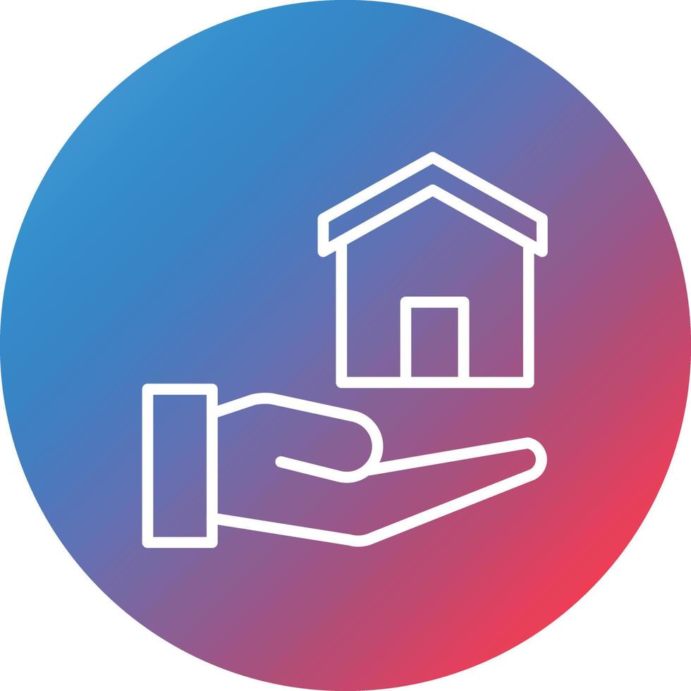 Ownership Line Gradient Circle Background Icon vector