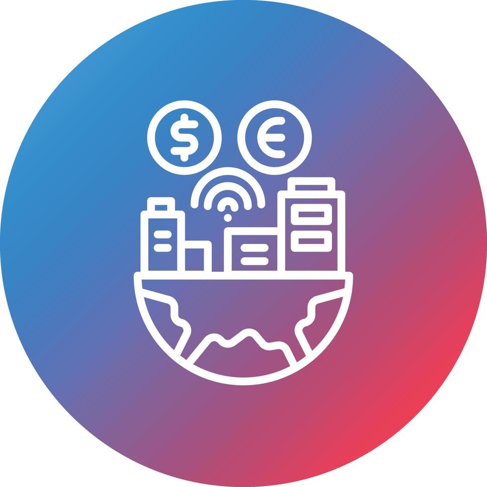 Infrastructure Line Gradient Circle Background Icon vector