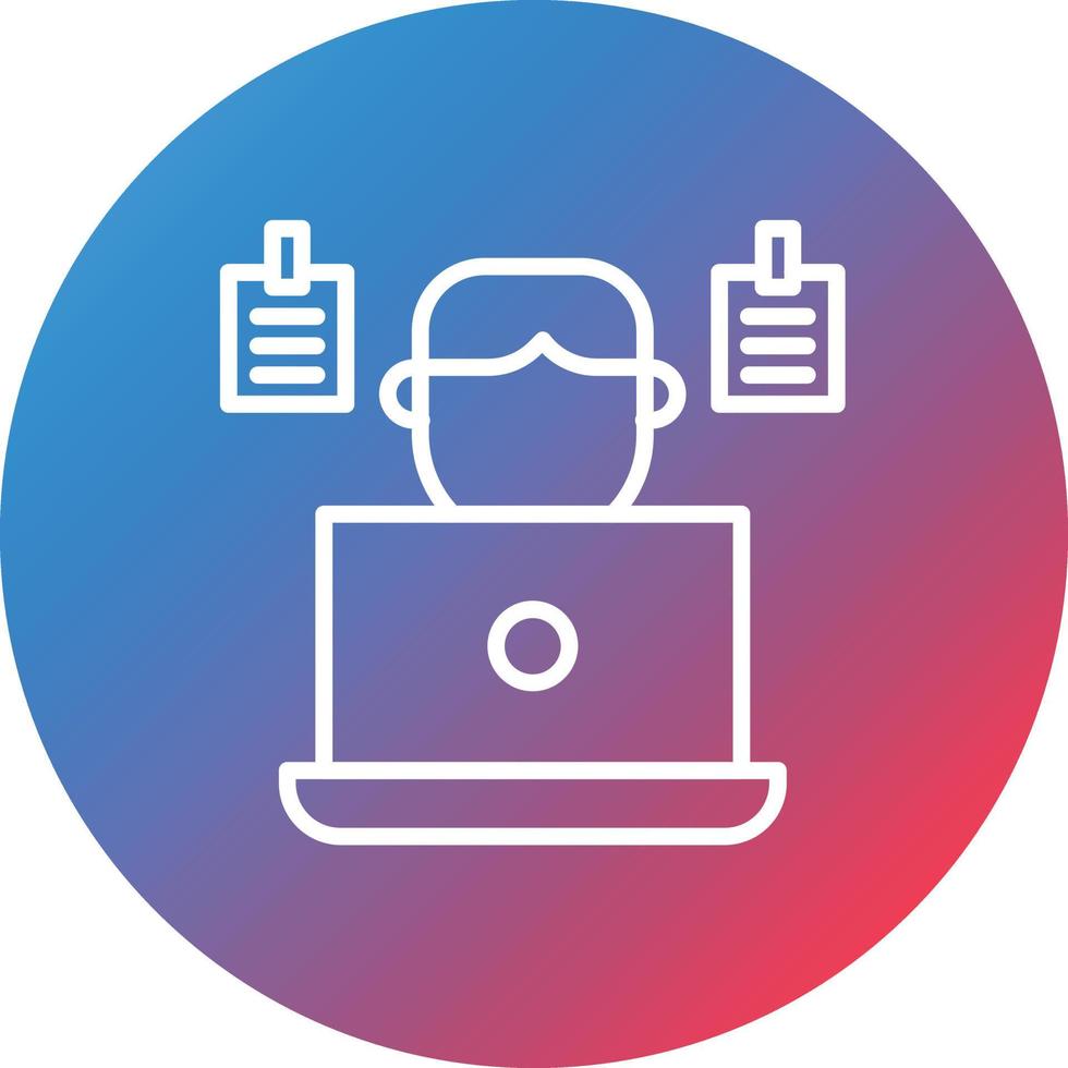 Second Job Line Gradient Circle Background Icon vector