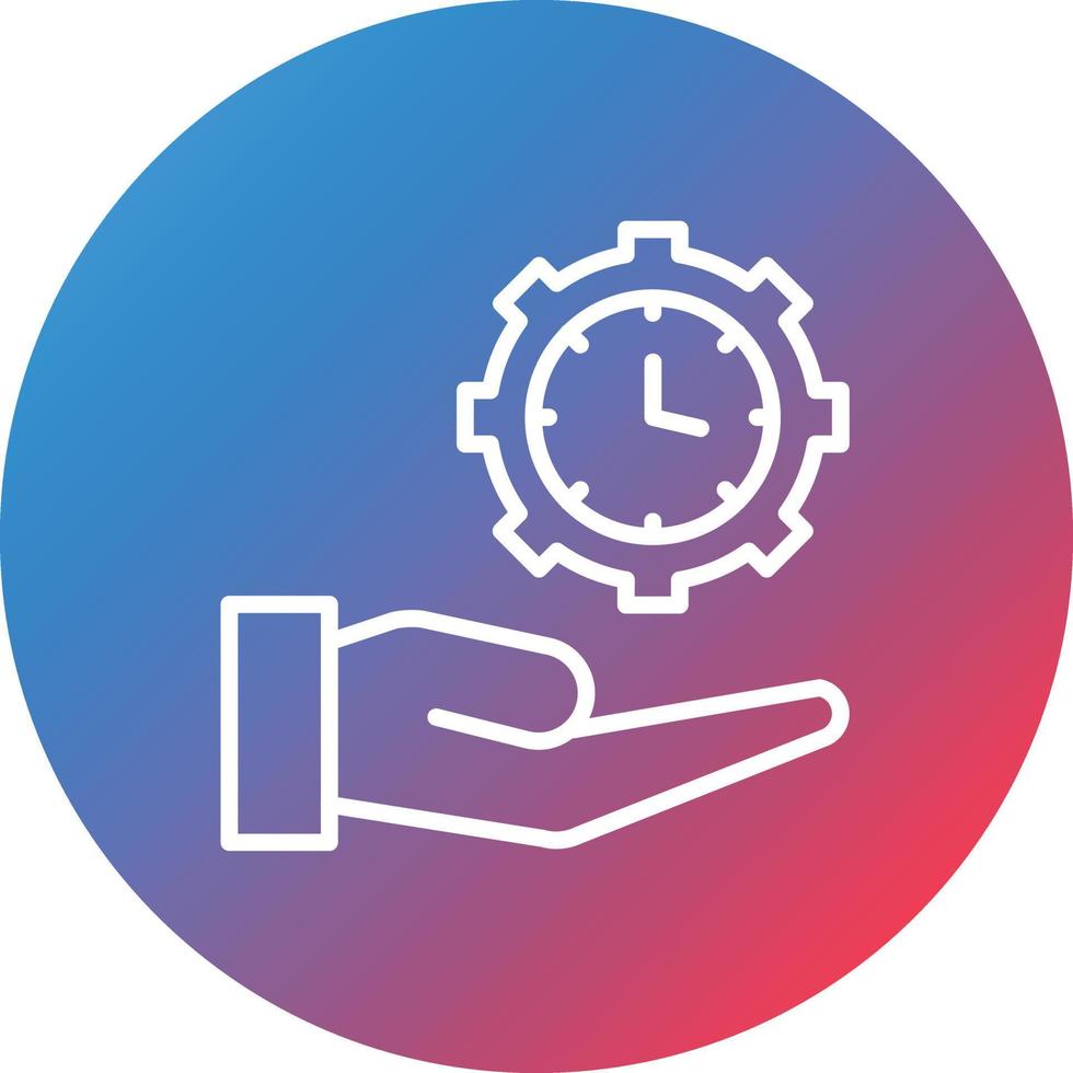 Time Management Line Gradient Circle Background Icon vector