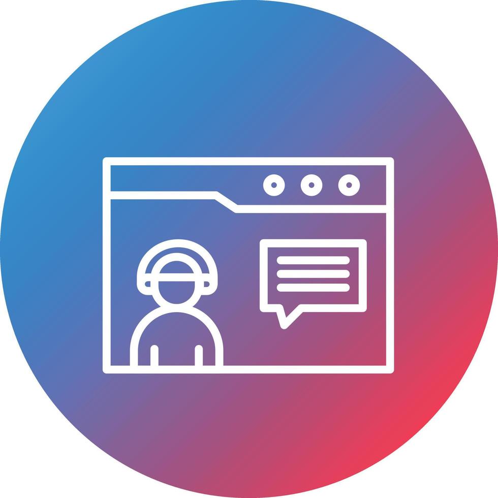 Virtual Assistant Line Gradient Circle Background Icon vector