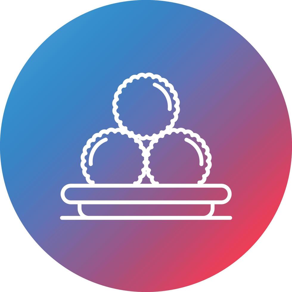 Meatballs Line Gradient Circle Background Icon vector