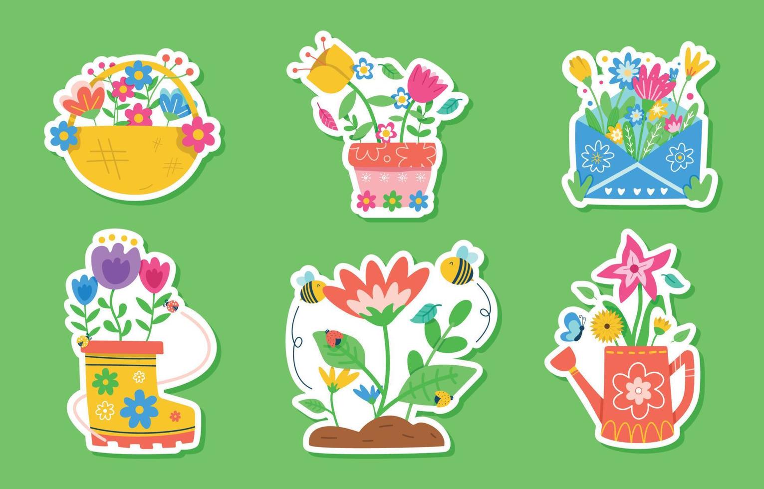 Colorful Spring Sticker vector