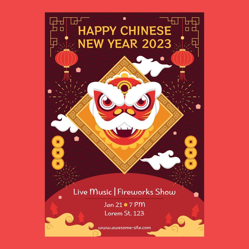 cartel de año nuevo chino vector