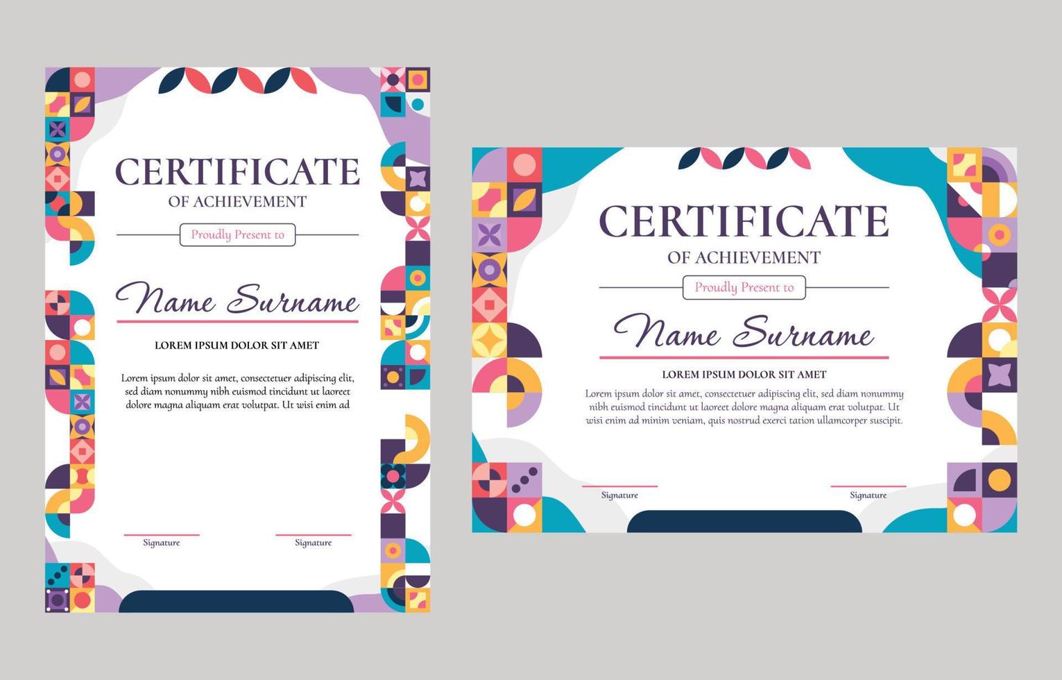 Certificate Flat Modern vector