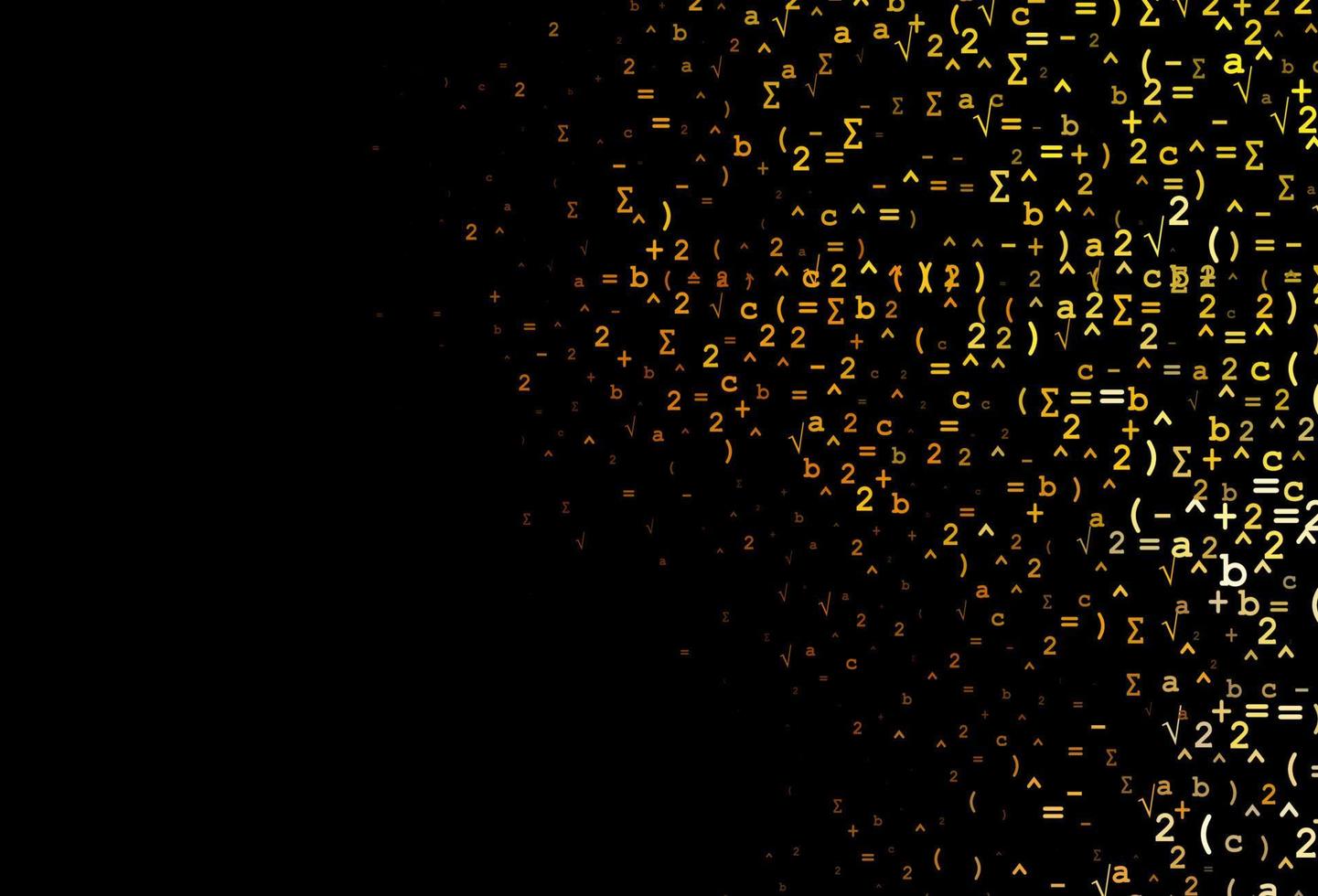 patrón vectorial amarillo oscuro, naranja con signos aritméticos. vector