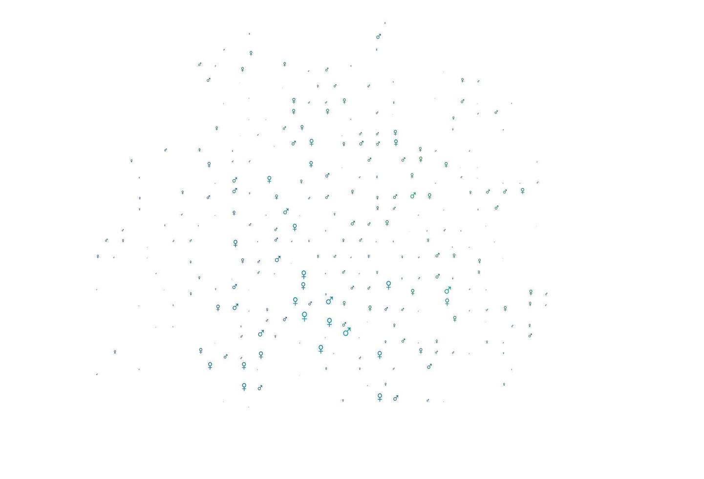 Light blue, green vector backdrop with gender signs.