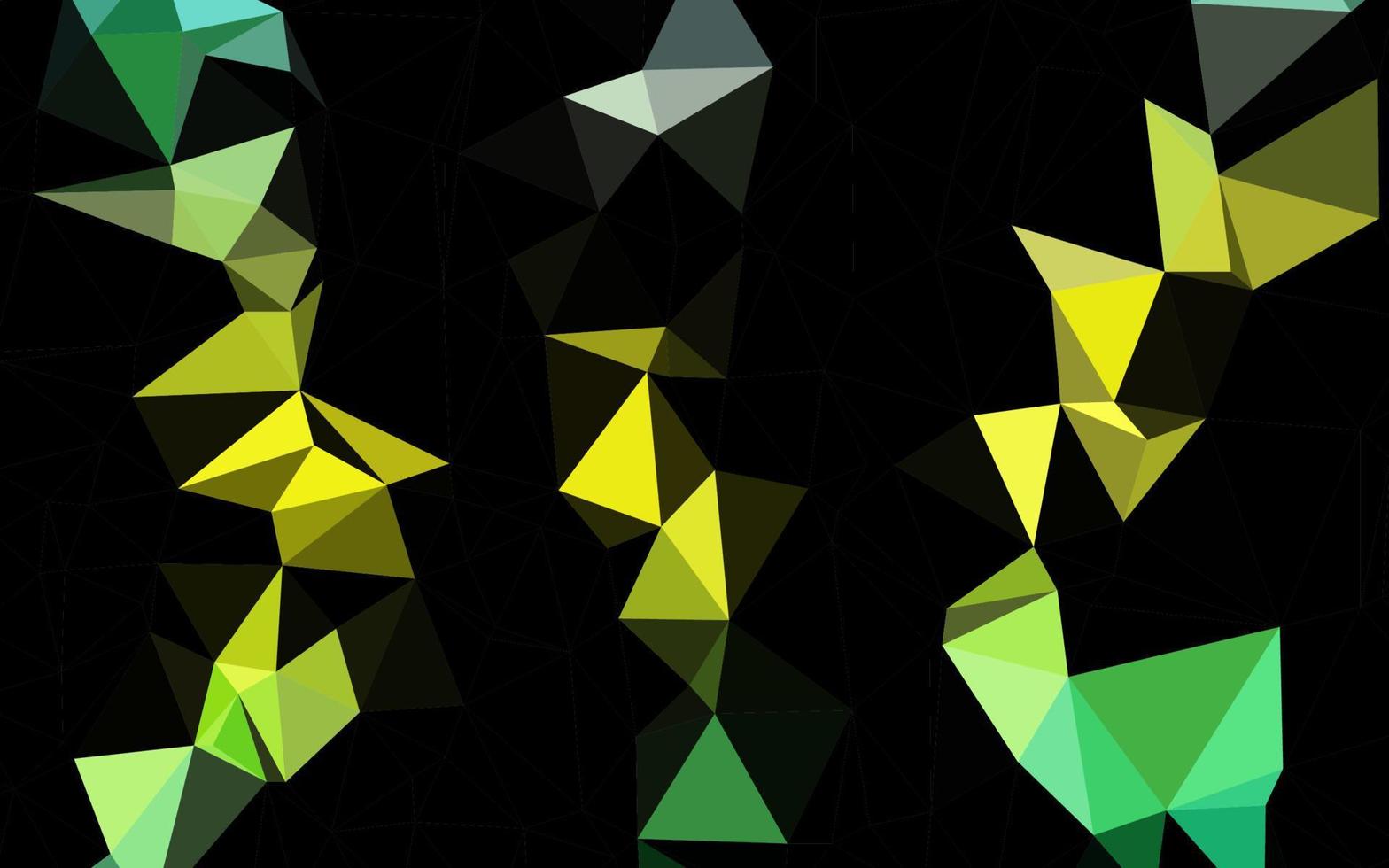 cubierta de mosaico de triángulo vector verde claro, amarillo.