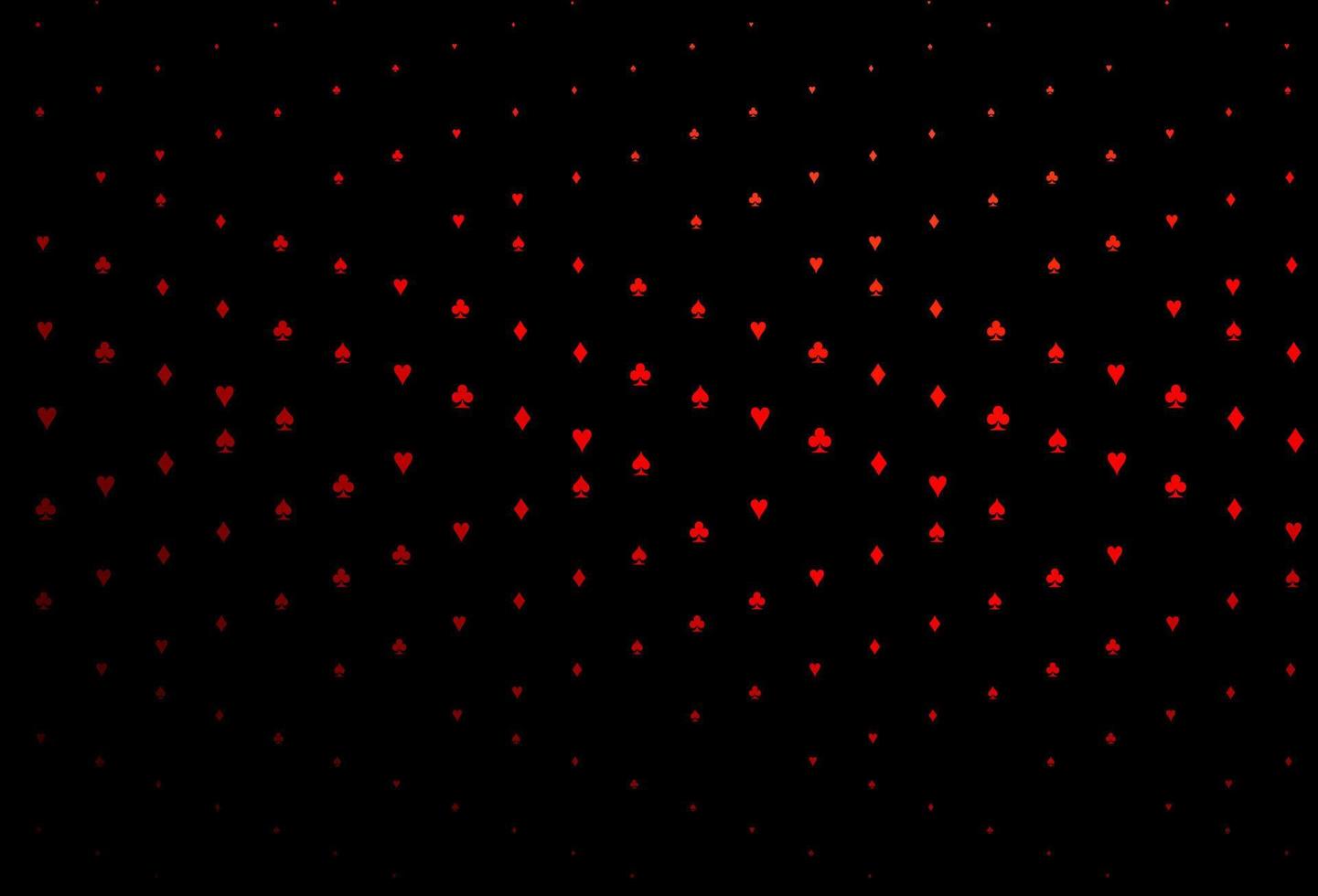 plantilla de vector rojo oscuro con símbolos de póquer.