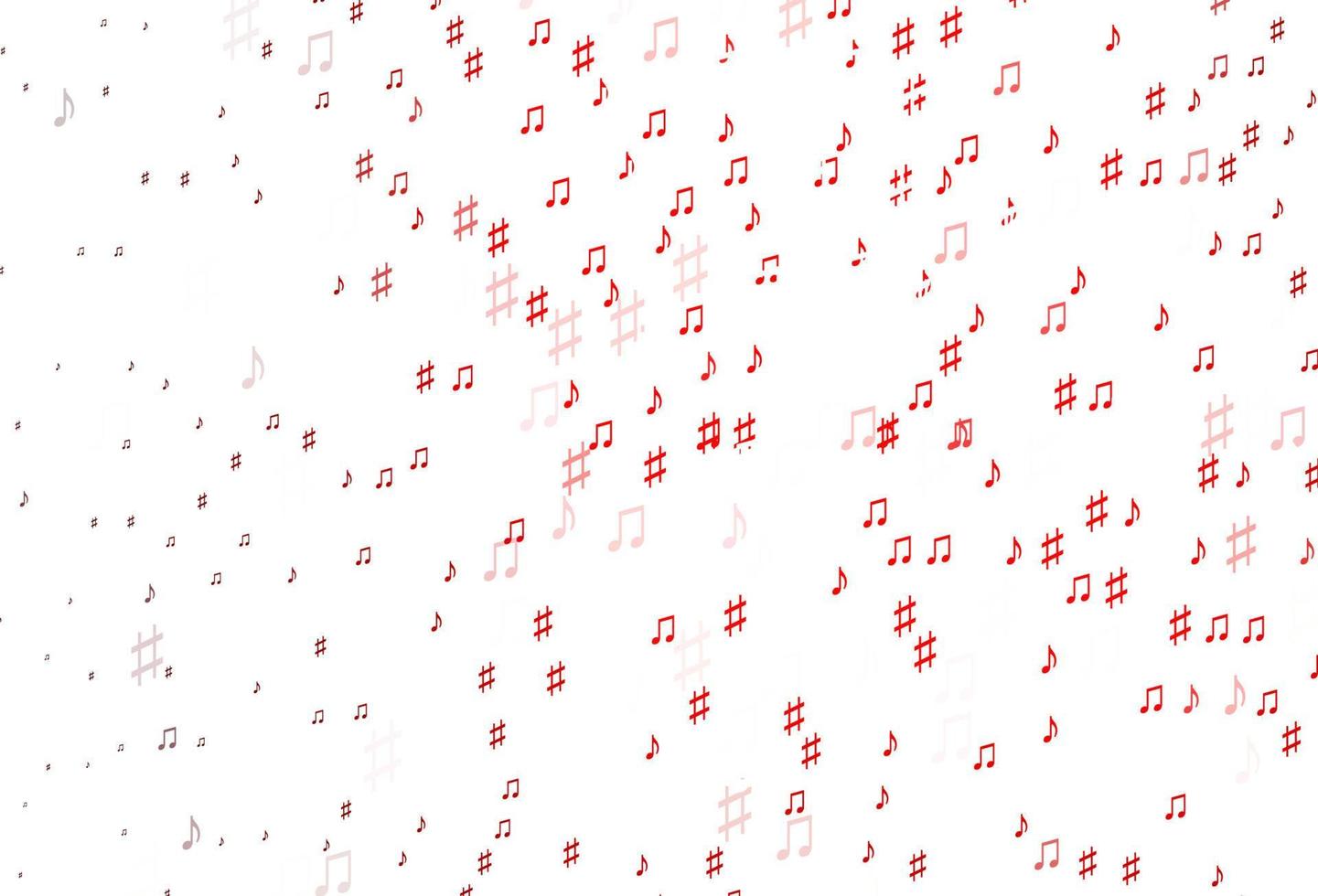 Light Red vector template with musical symbols.