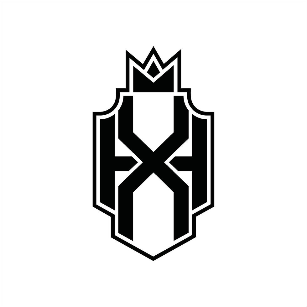 plantilla de diseño de monograma de logotipo xh vector