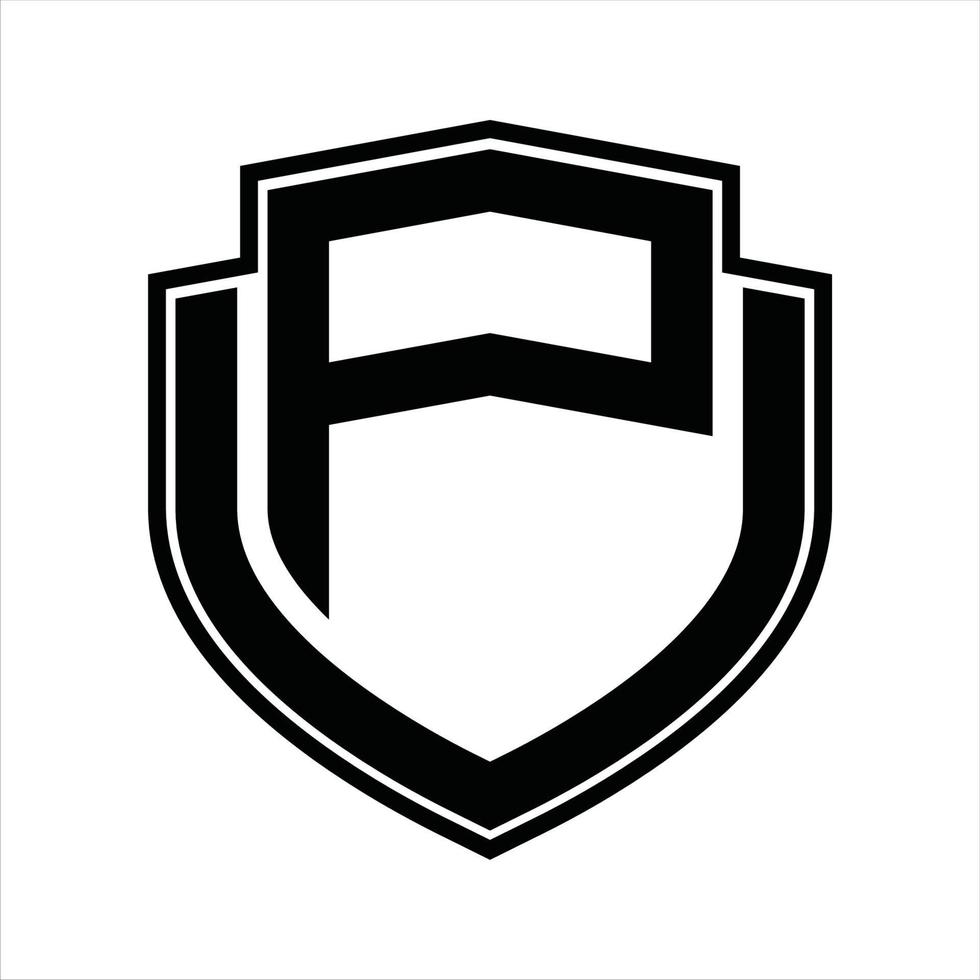 PU Logo monogram vintage design template vector