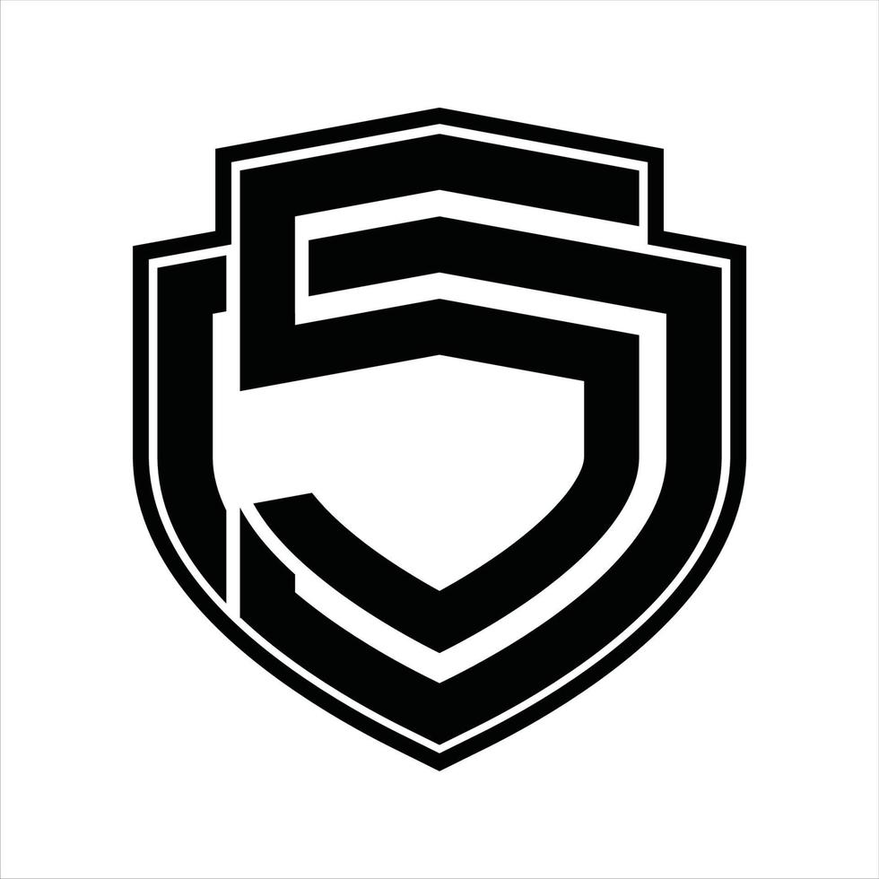 SD Logo monogram vintage design template vector