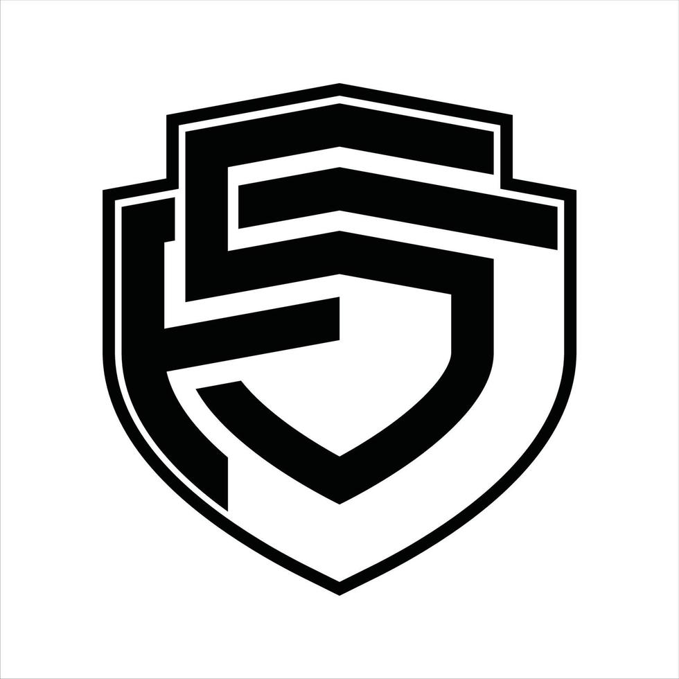 SF Logo monogram vintage design template vector