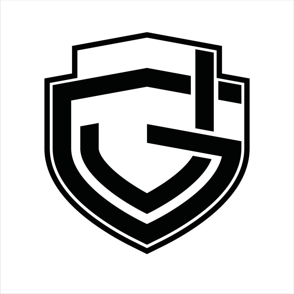 plantilla de diseño vintage de monograma de logotipo jg vector