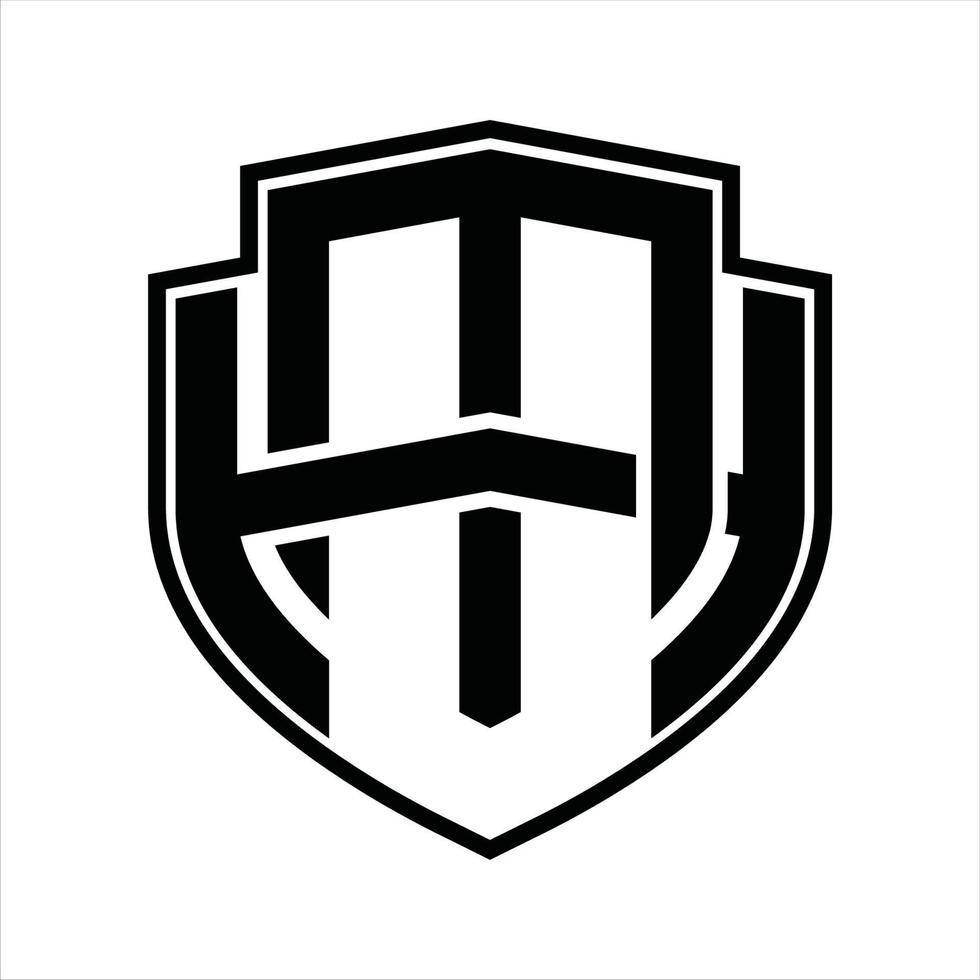 MH Logo monogram vintage design template vector