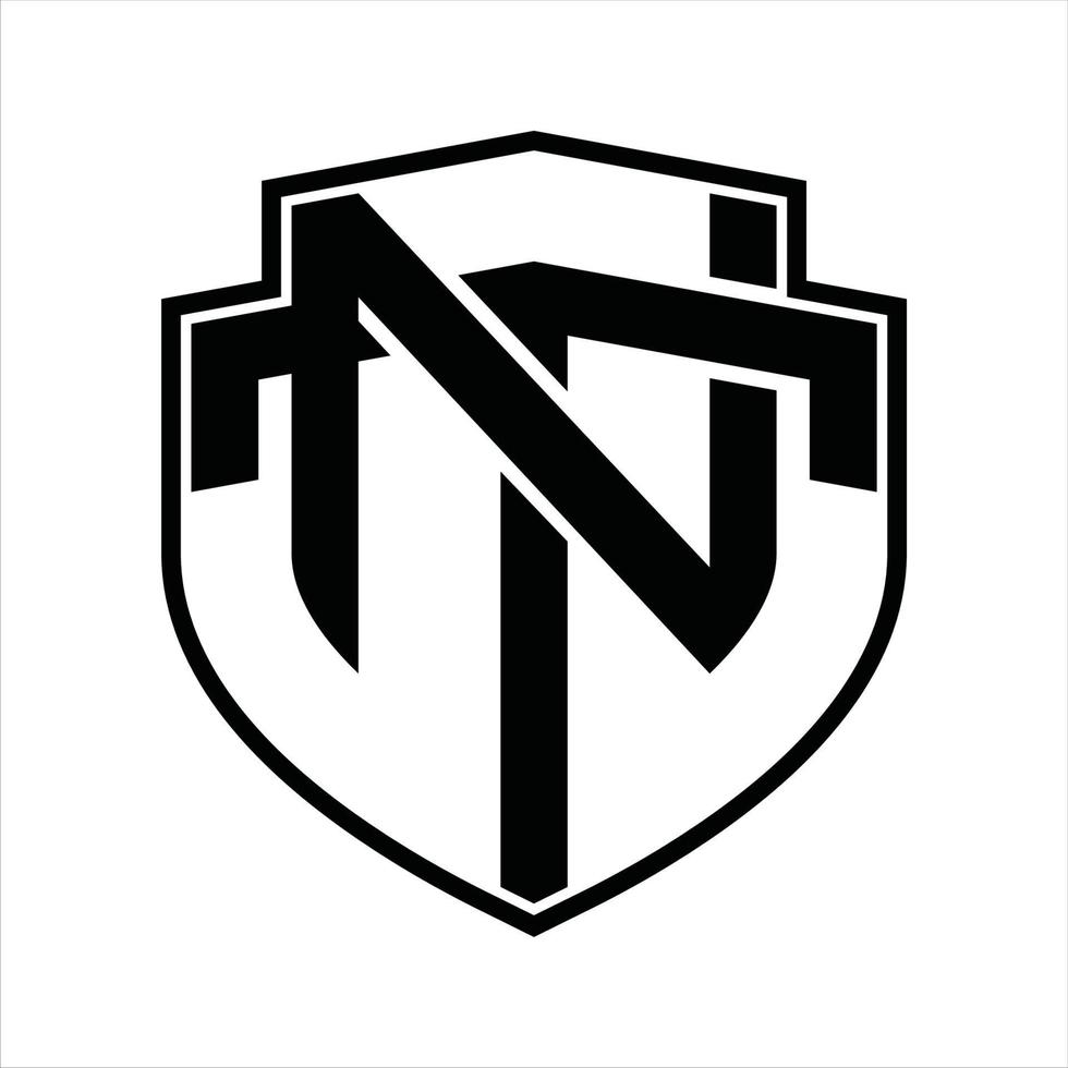 NT Logo monogram vintage design template vector