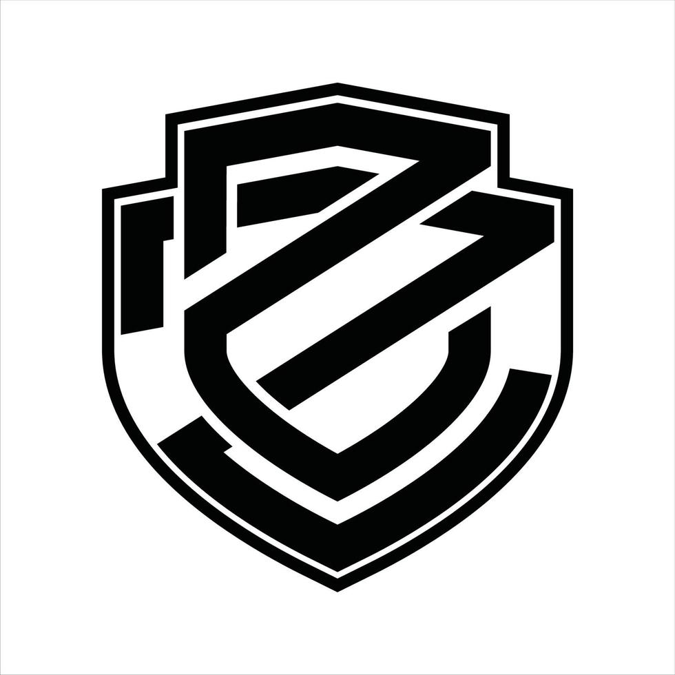 ZZ Logo monogram vintage design template vector
