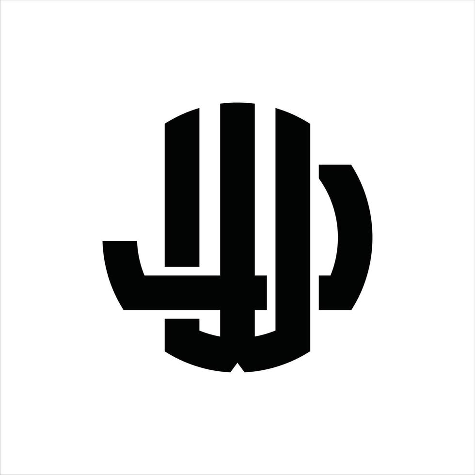 WJ Logo monogram design template vector