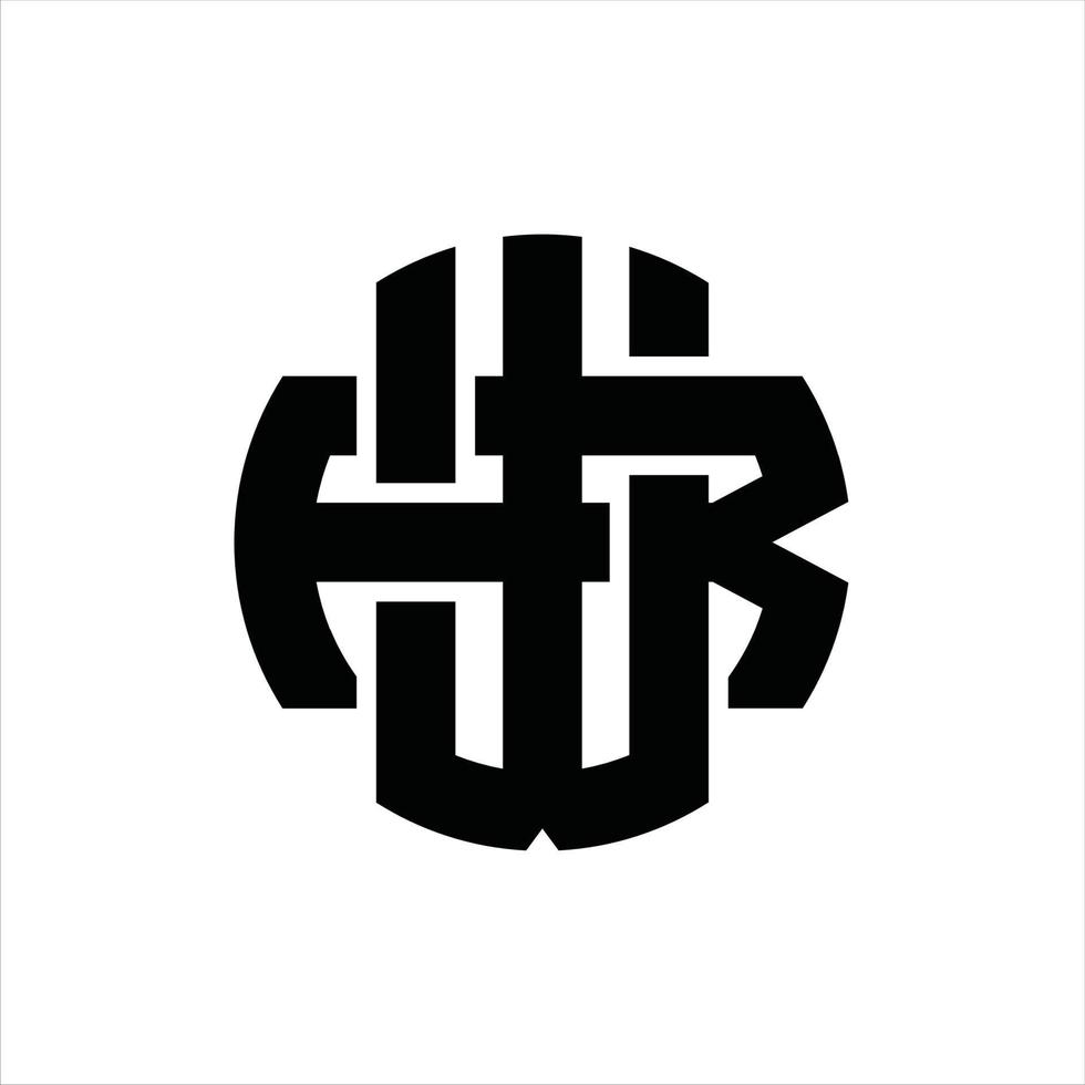 plantilla de diseño de monograma de logotipo wr vector