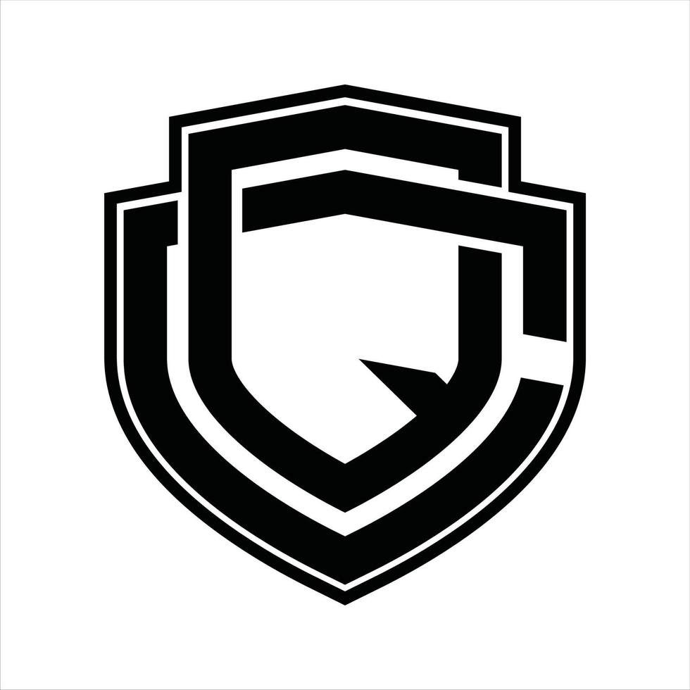QC Logo monogram vintage design template vector