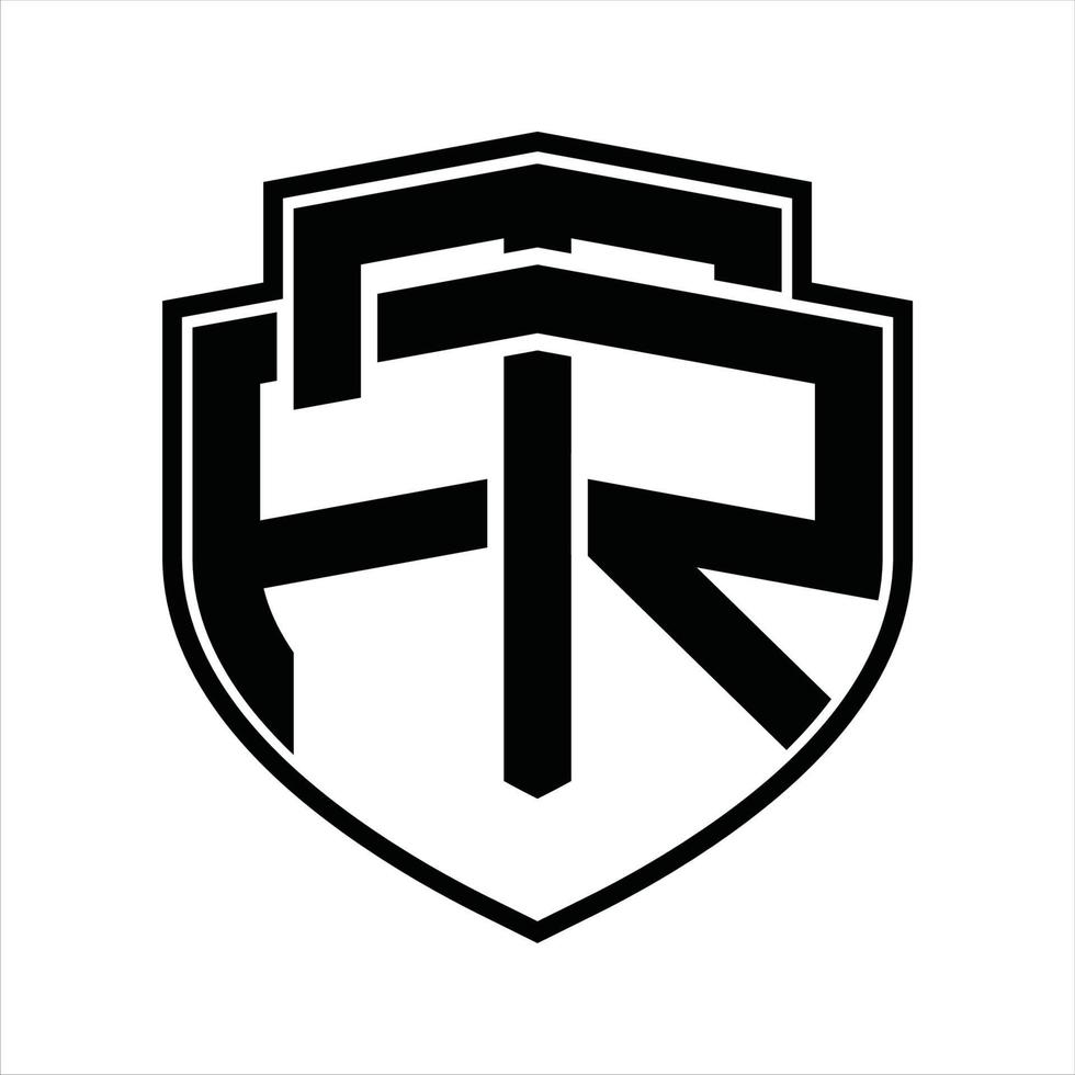 TR Logo monogram vintage design template vector