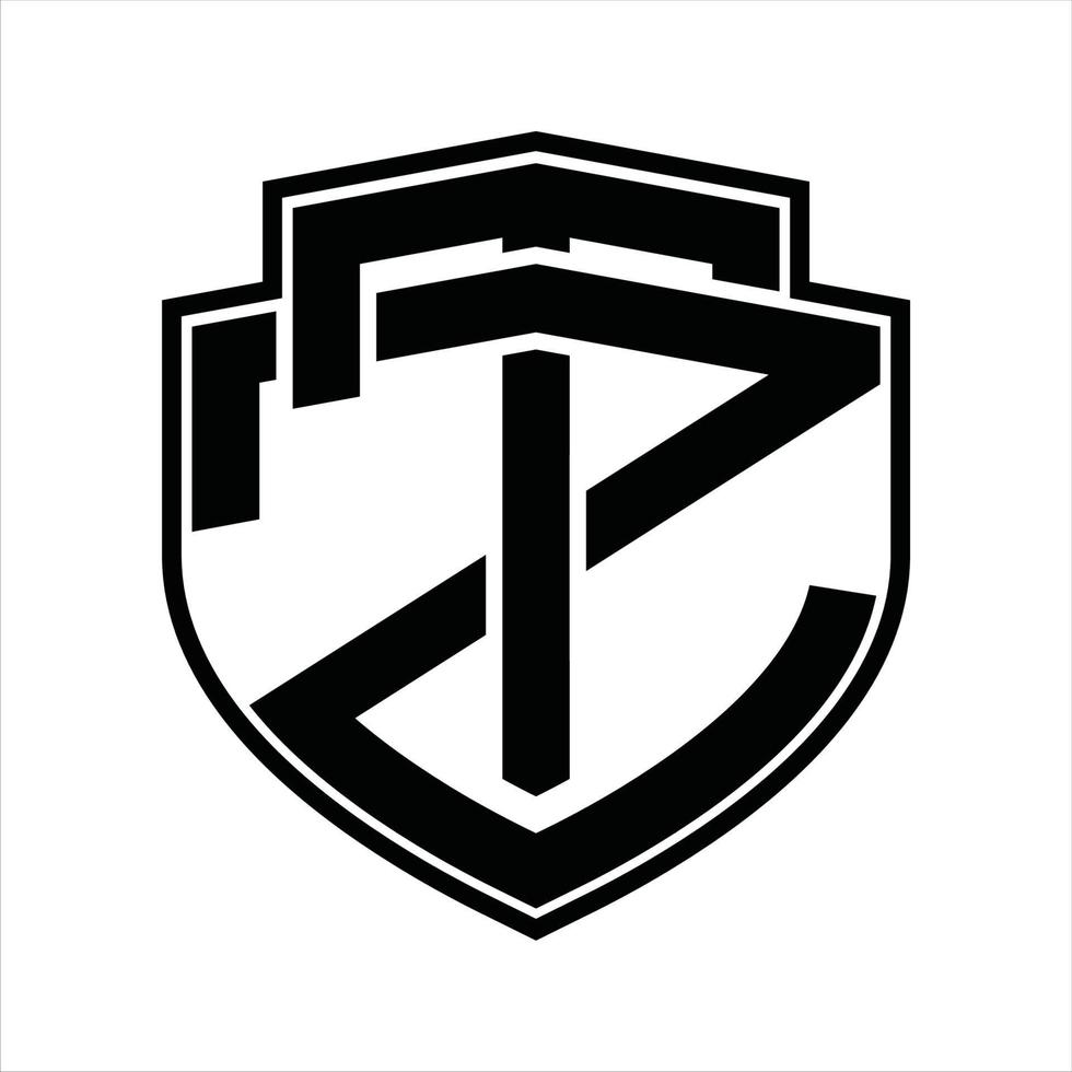 TZ Logo monogram vintage design template vector
