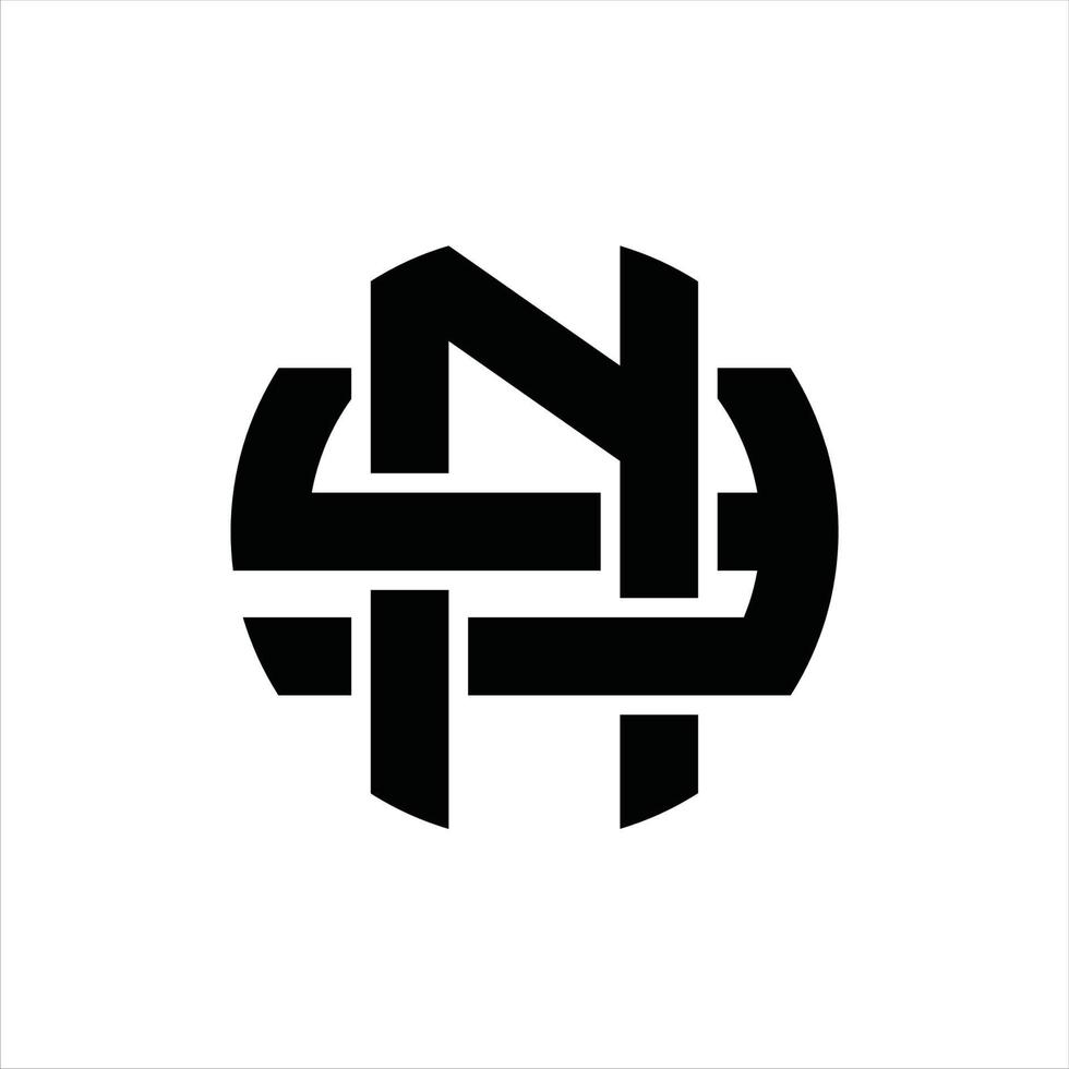 plantilla de diseño de monograma de logotipo de ny vector