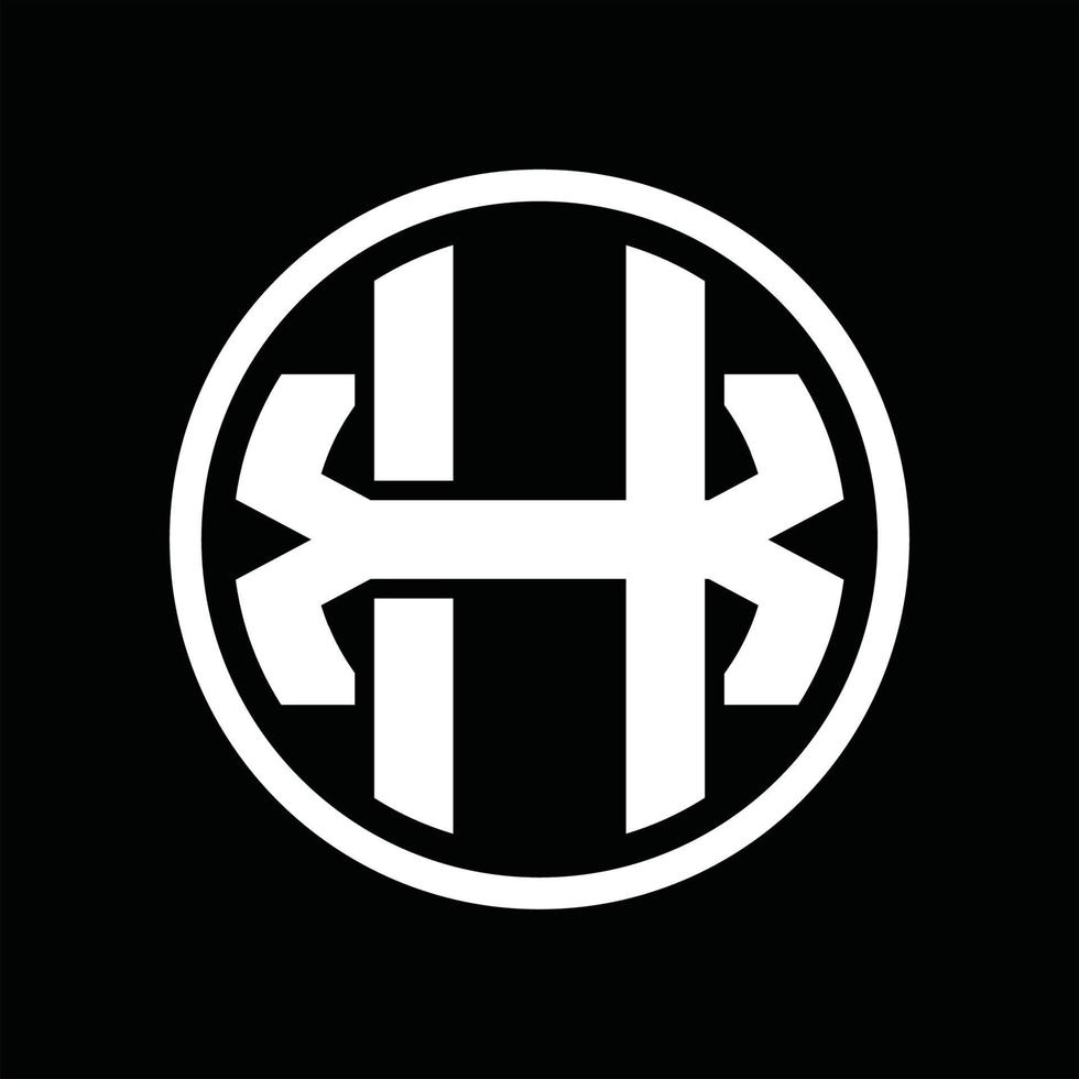 plantilla de diseño de monograma de logotipo hx vector