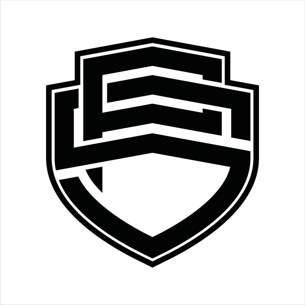 PS Logo monogram vintage design template vector