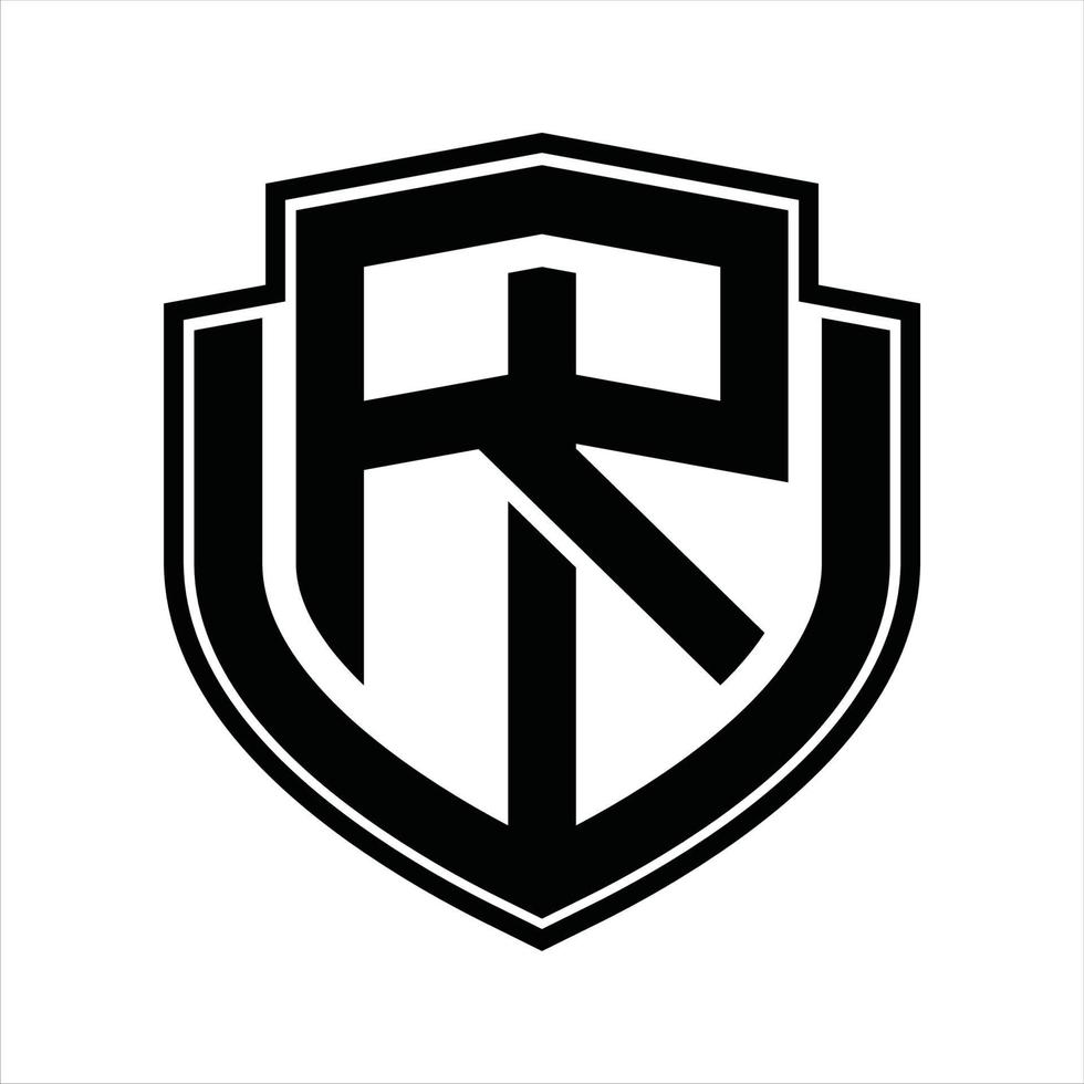 plantilla de diseño vintage de monograma de logotipo rw vector