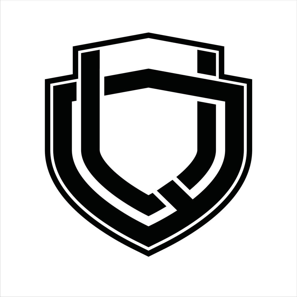 UQ Logo monogram vintage design template vector