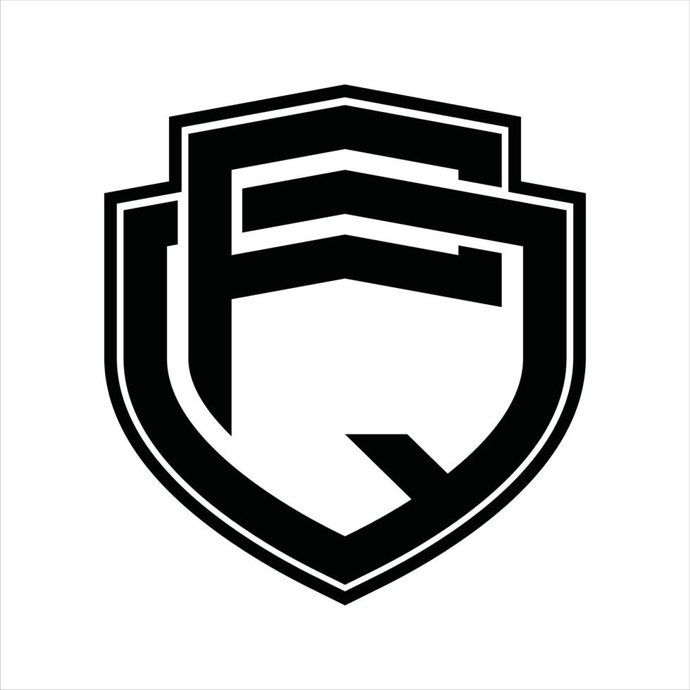 PQ Logo monogram vintage design template vector