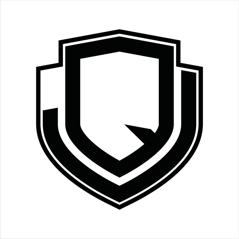 QJ Logo monogram vintage design template vector