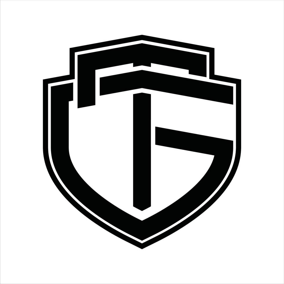 TG Logo monogram vintage design template vector