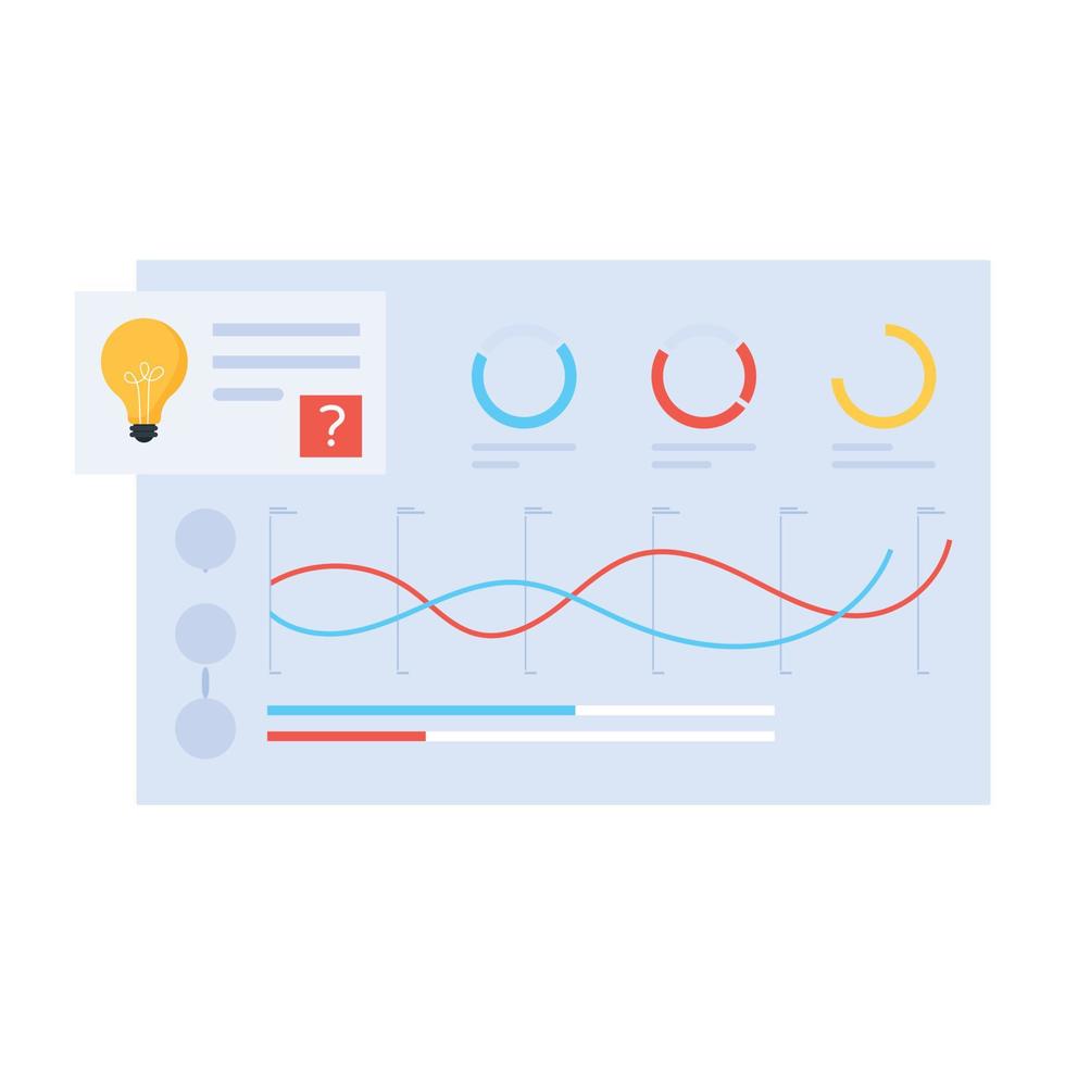 Modern icon of data analysis in flat style vector