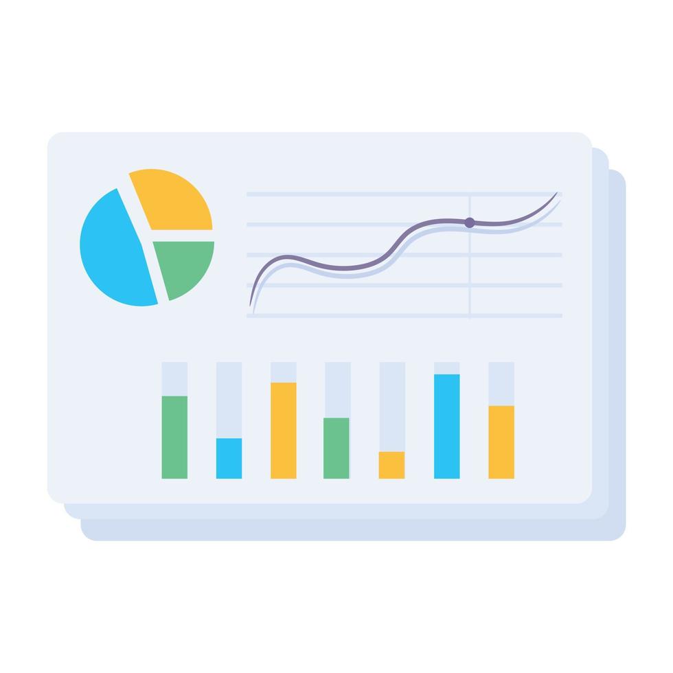 icono moderno de análisis de datos en estilo plano vector