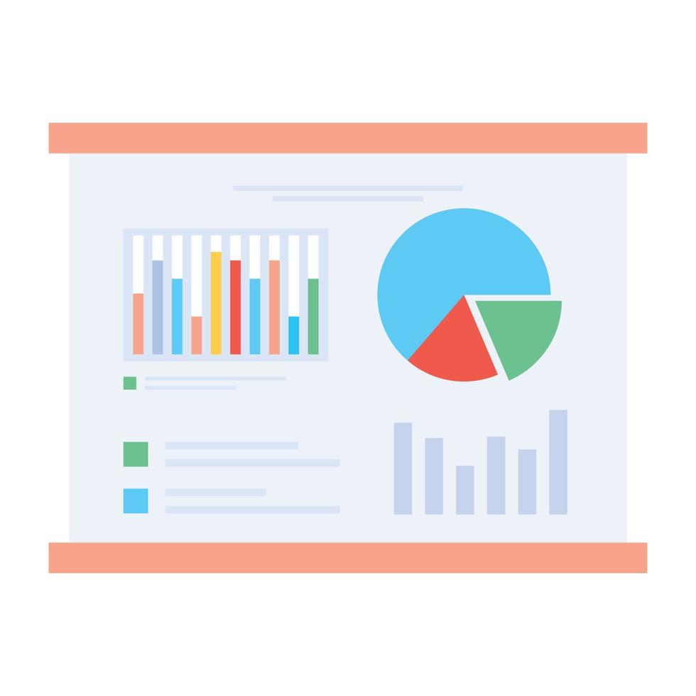 icono moderno de análisis de datos en estilo plano vector