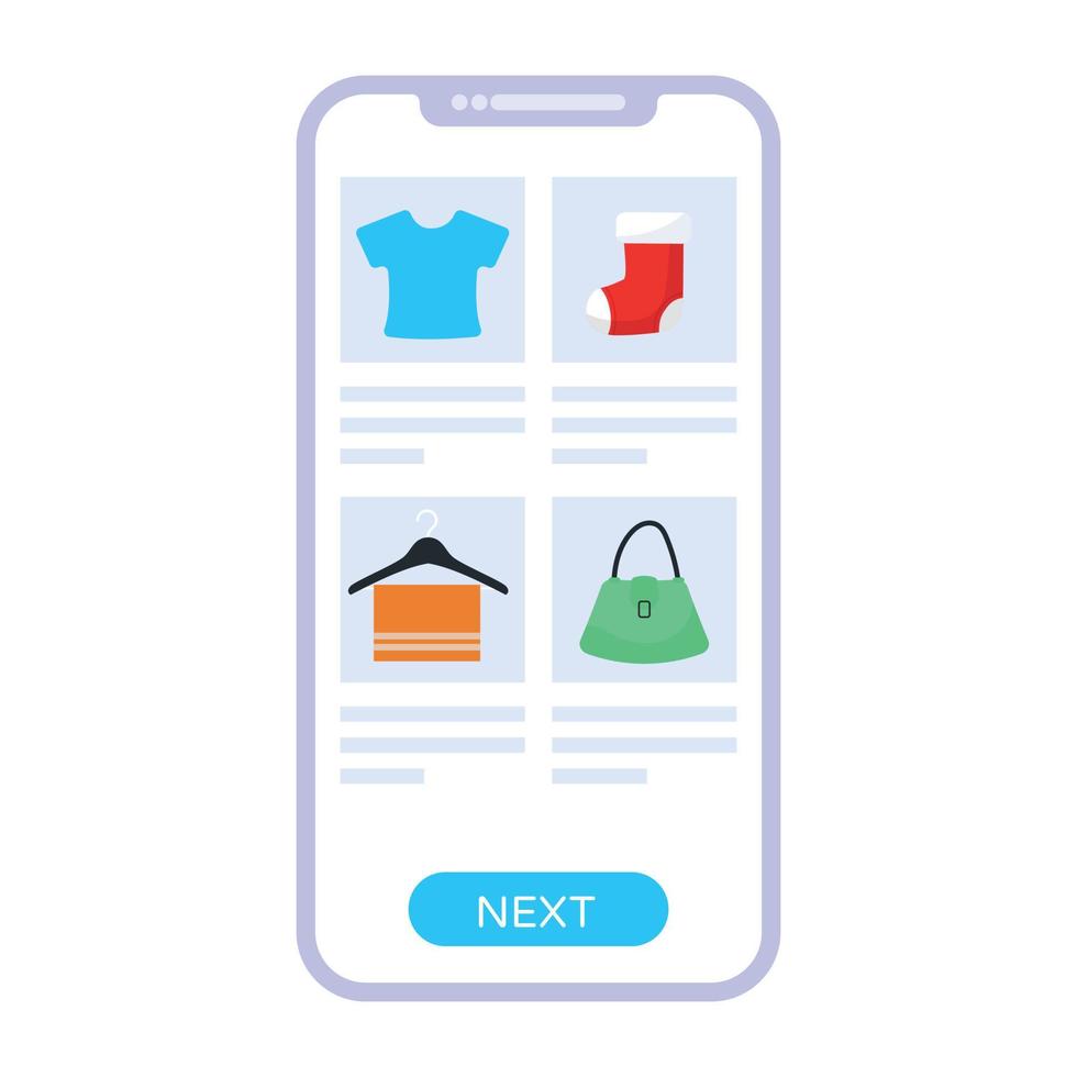 icono de vector plano de compras en línea