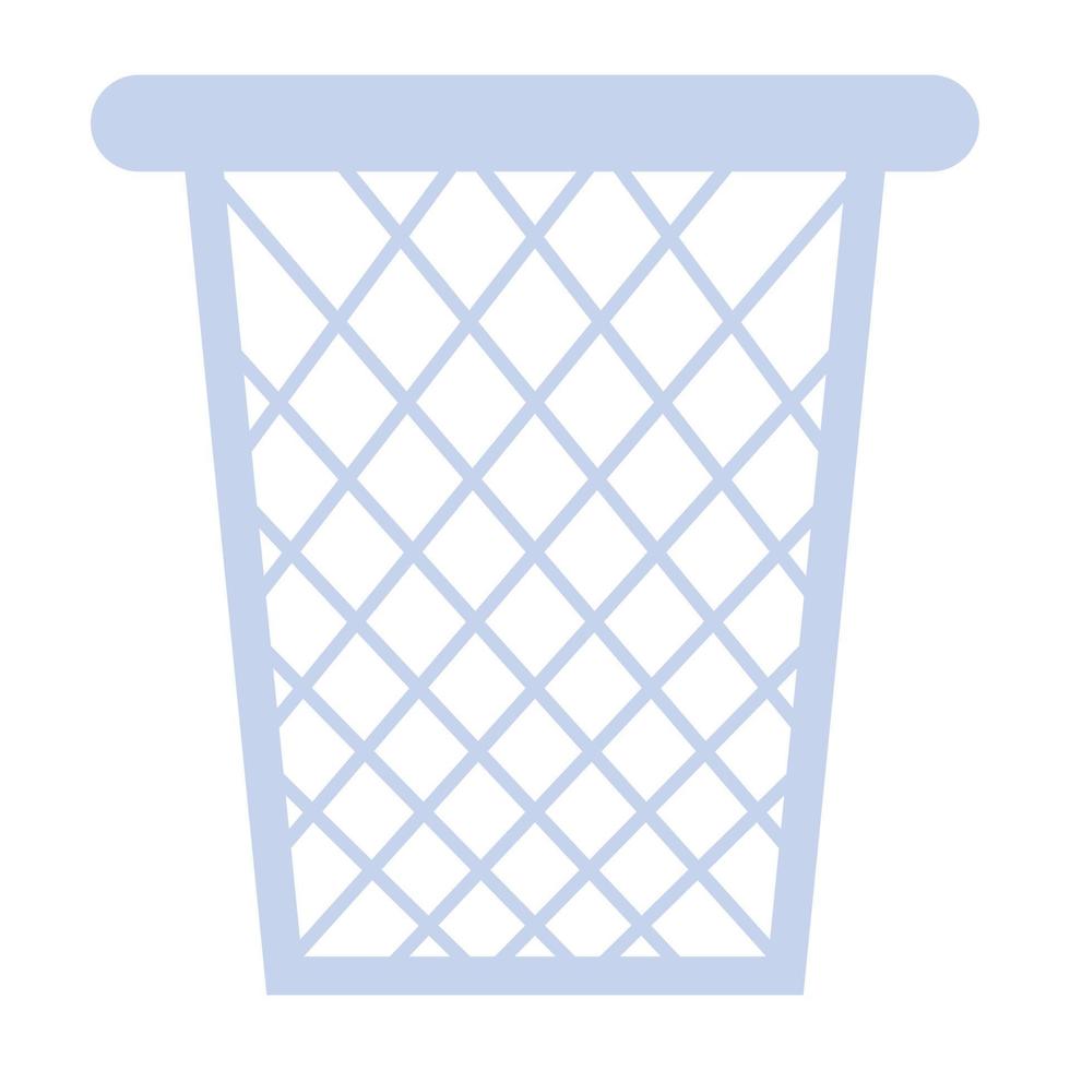 An editable flat icon of trash bin vector