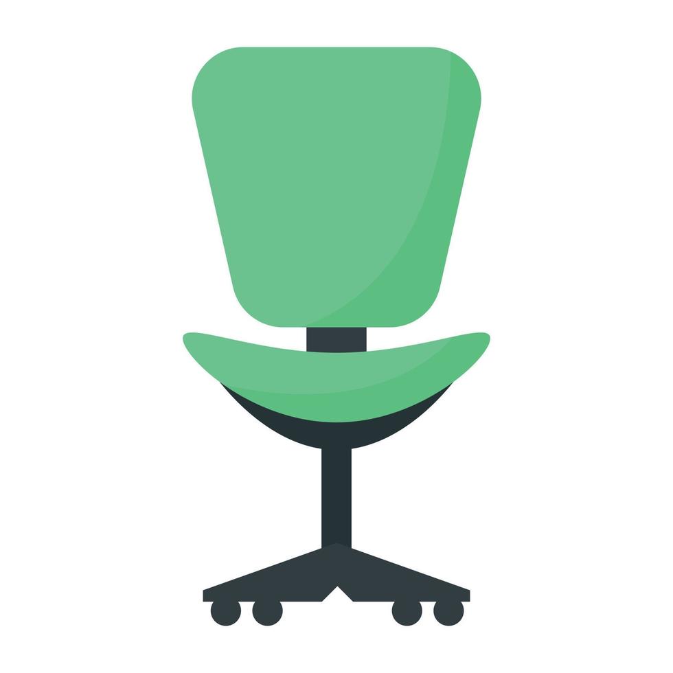 A flat icon of swivel chair vector