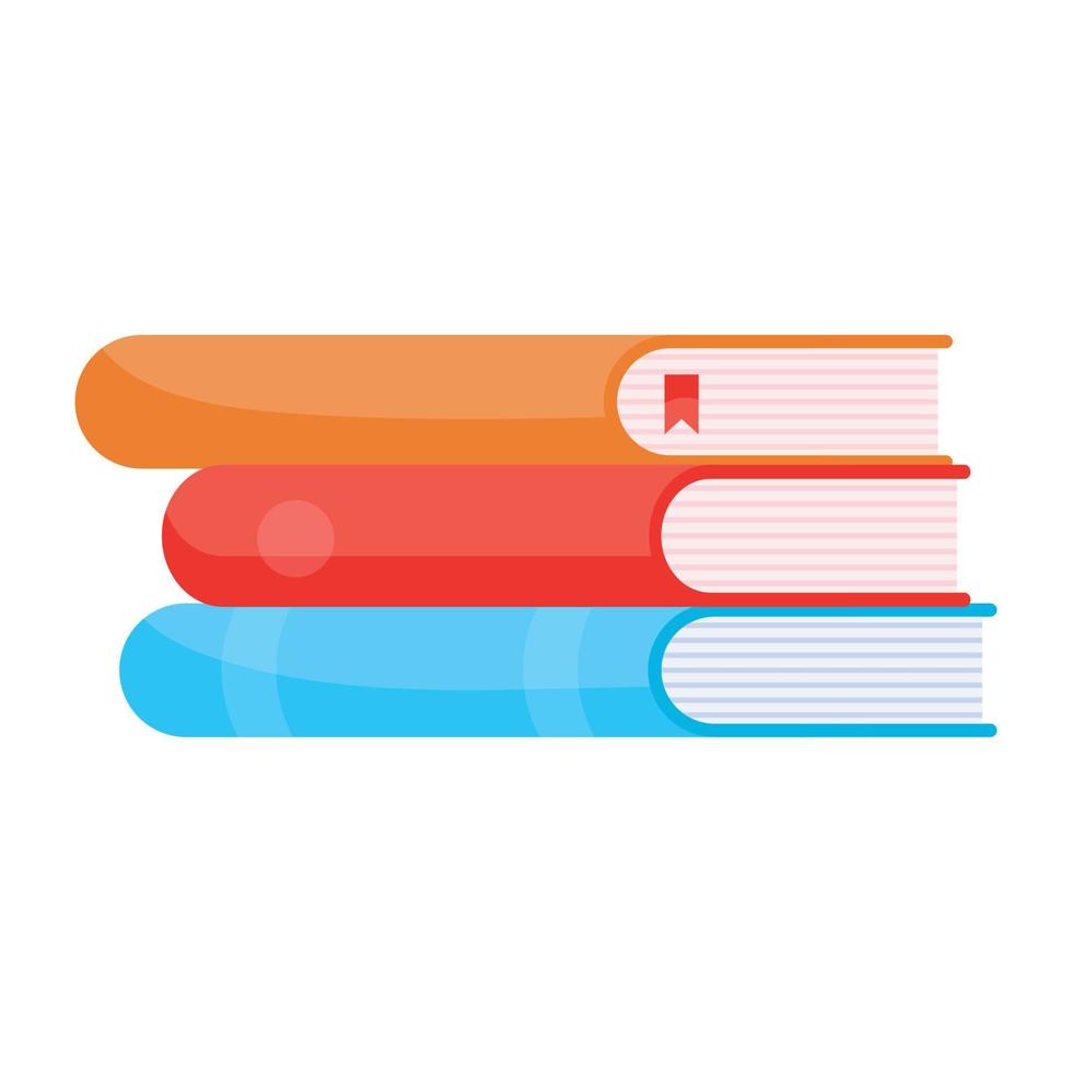 Get a flat icon of books vector