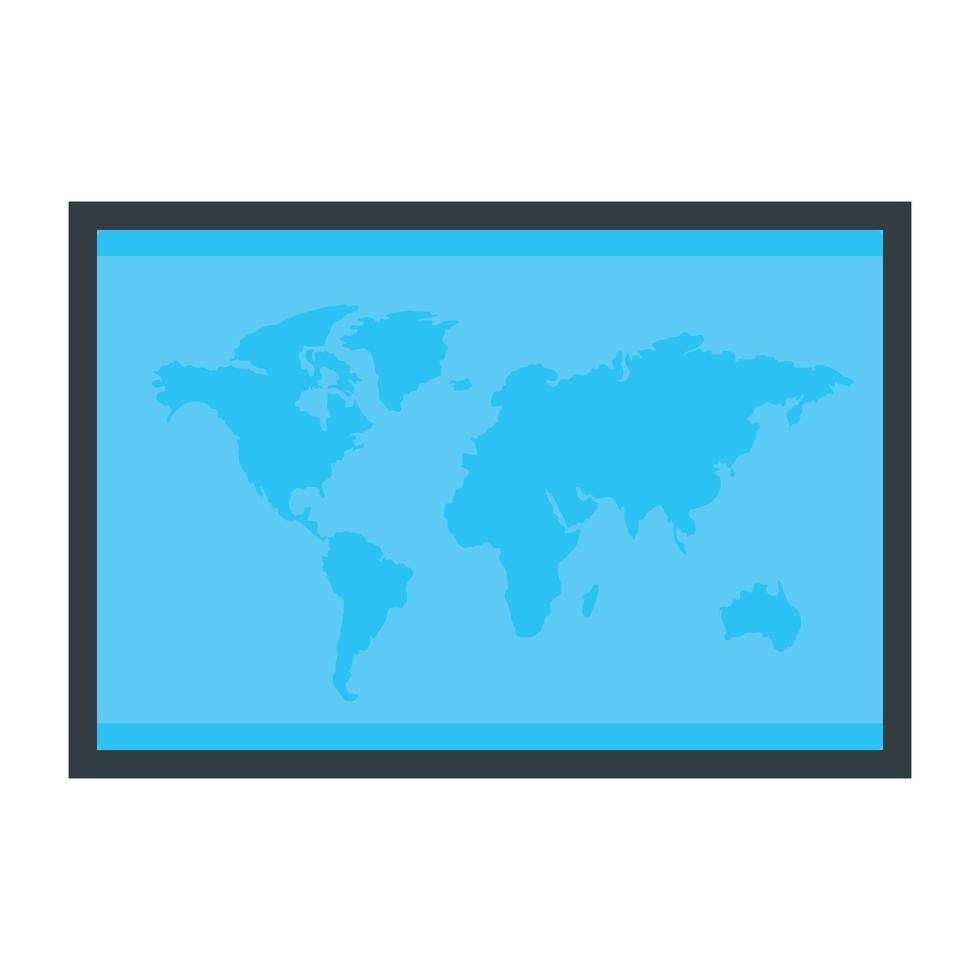 un icono de vector plano de mapa mundial