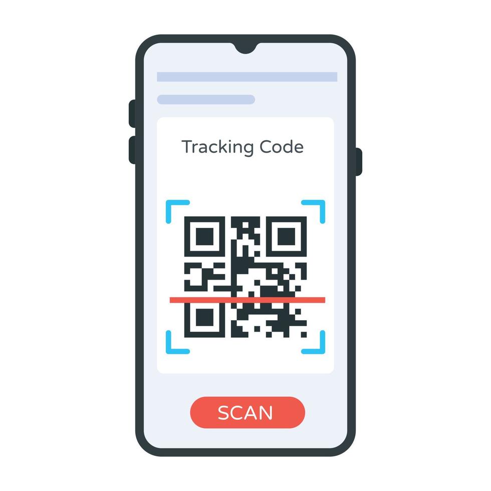 Modern flat vector of qr scan